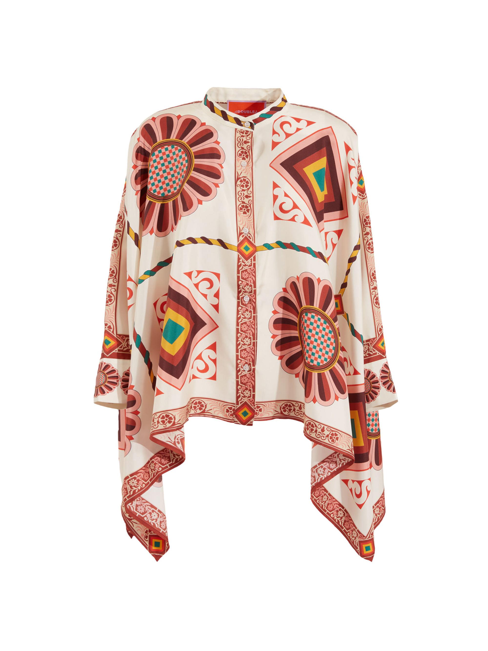 La DoubleJ Women's Foulard Shirt - Macro Tiles Place White