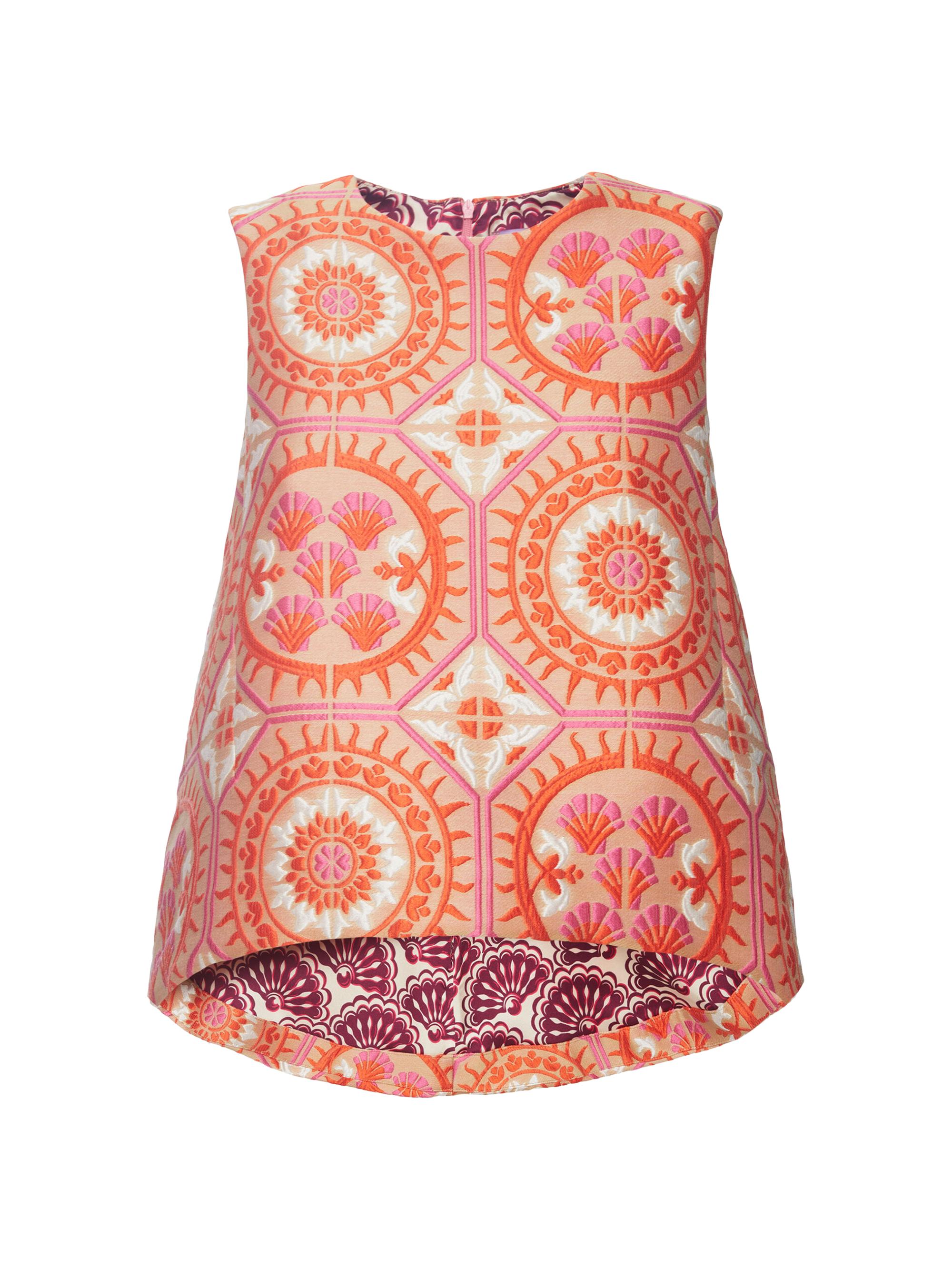 La DoubleJ Women's La Scala Top - Sun Jacquard Orange