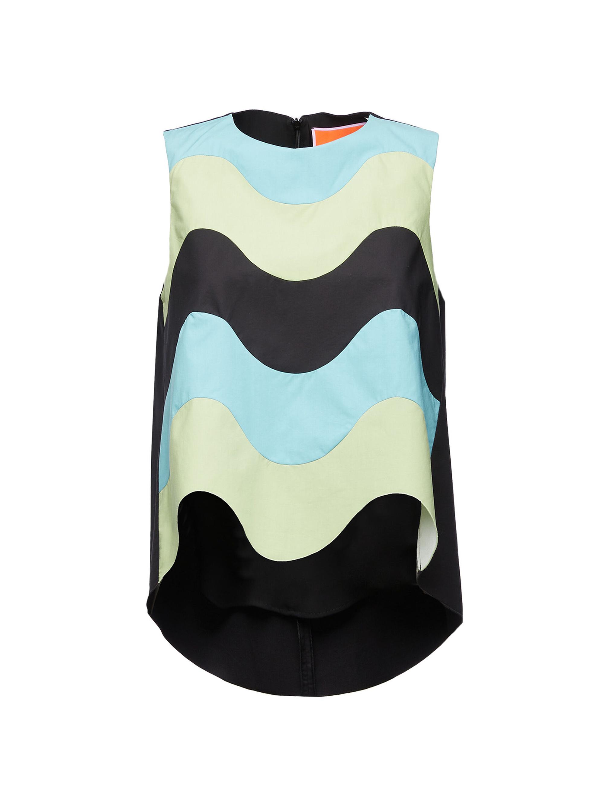 La DoubleJ Women's La Scala Top Intarsio Waves - Color Block Nero Black