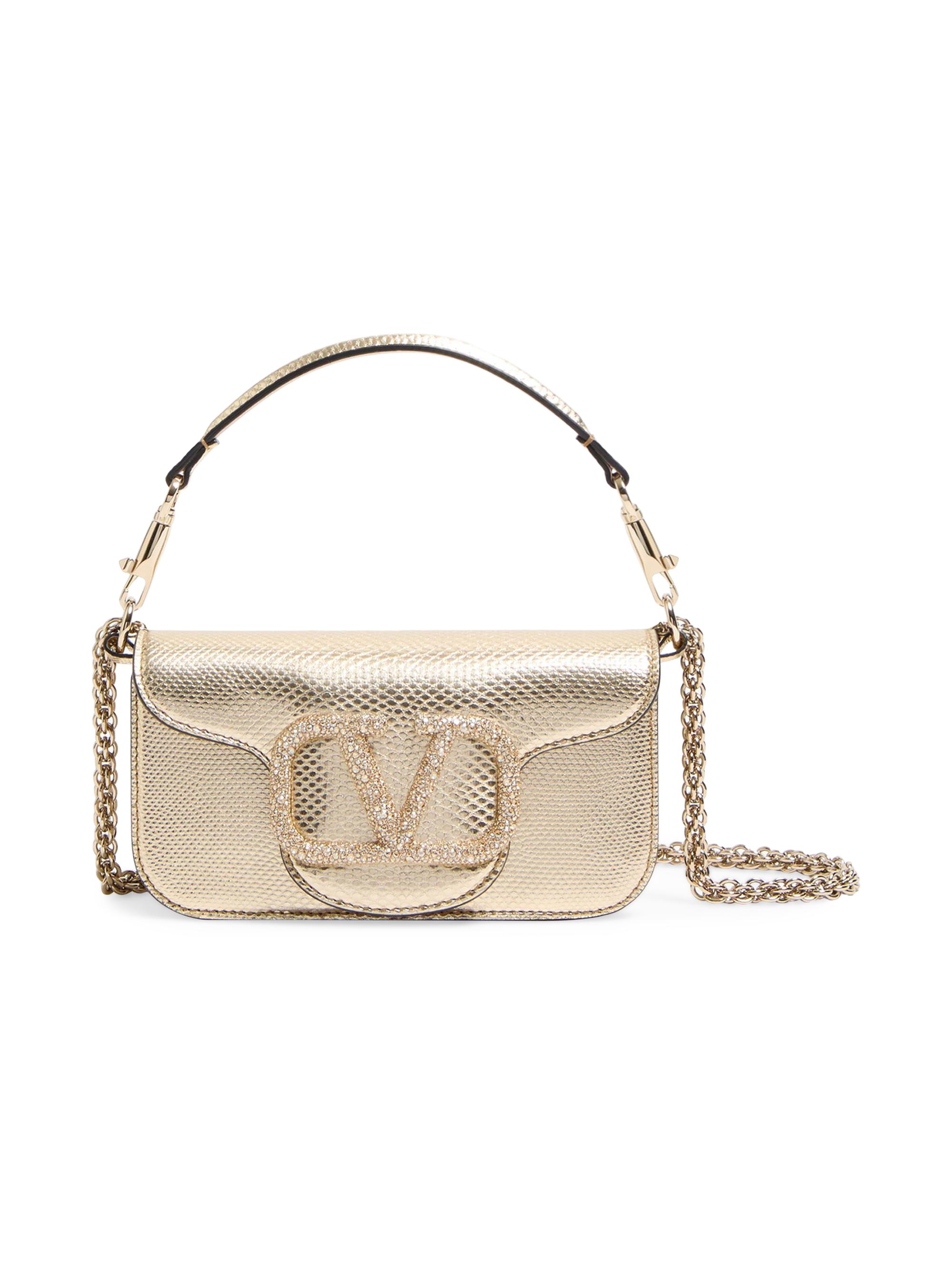 国内正規品　VALENTINO GARAVANI ショルダー Valentino Garavani Small Grey Glam Lock Shoulder Bag ○ Labellov