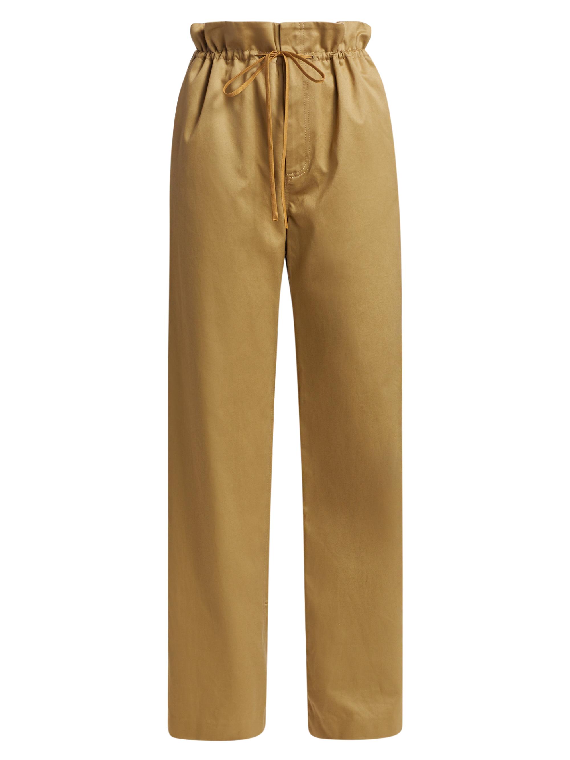 Adam Lippes Women's Cotton Twill Paperbag Pants - Khaki