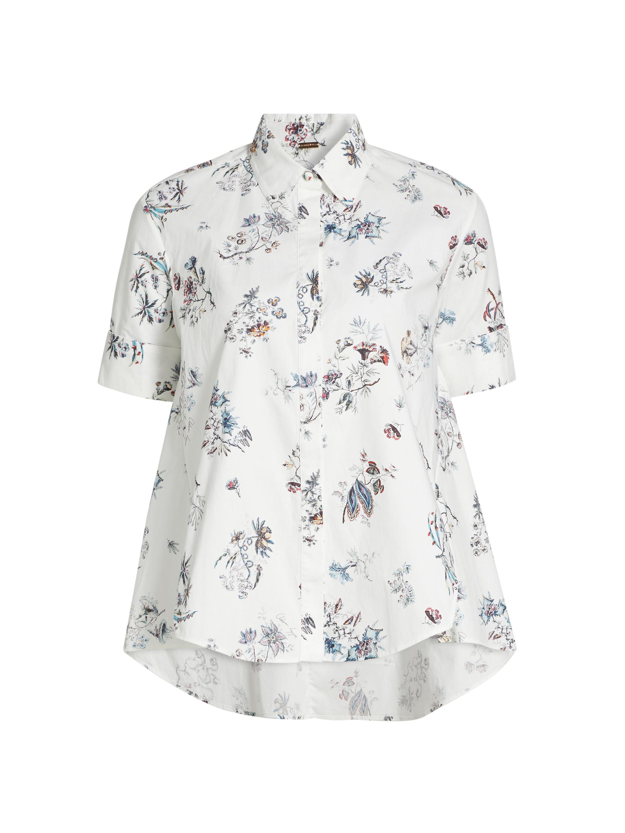 Adam Lippes Women's Floral Poplin Trapeze Shirt - White Floral