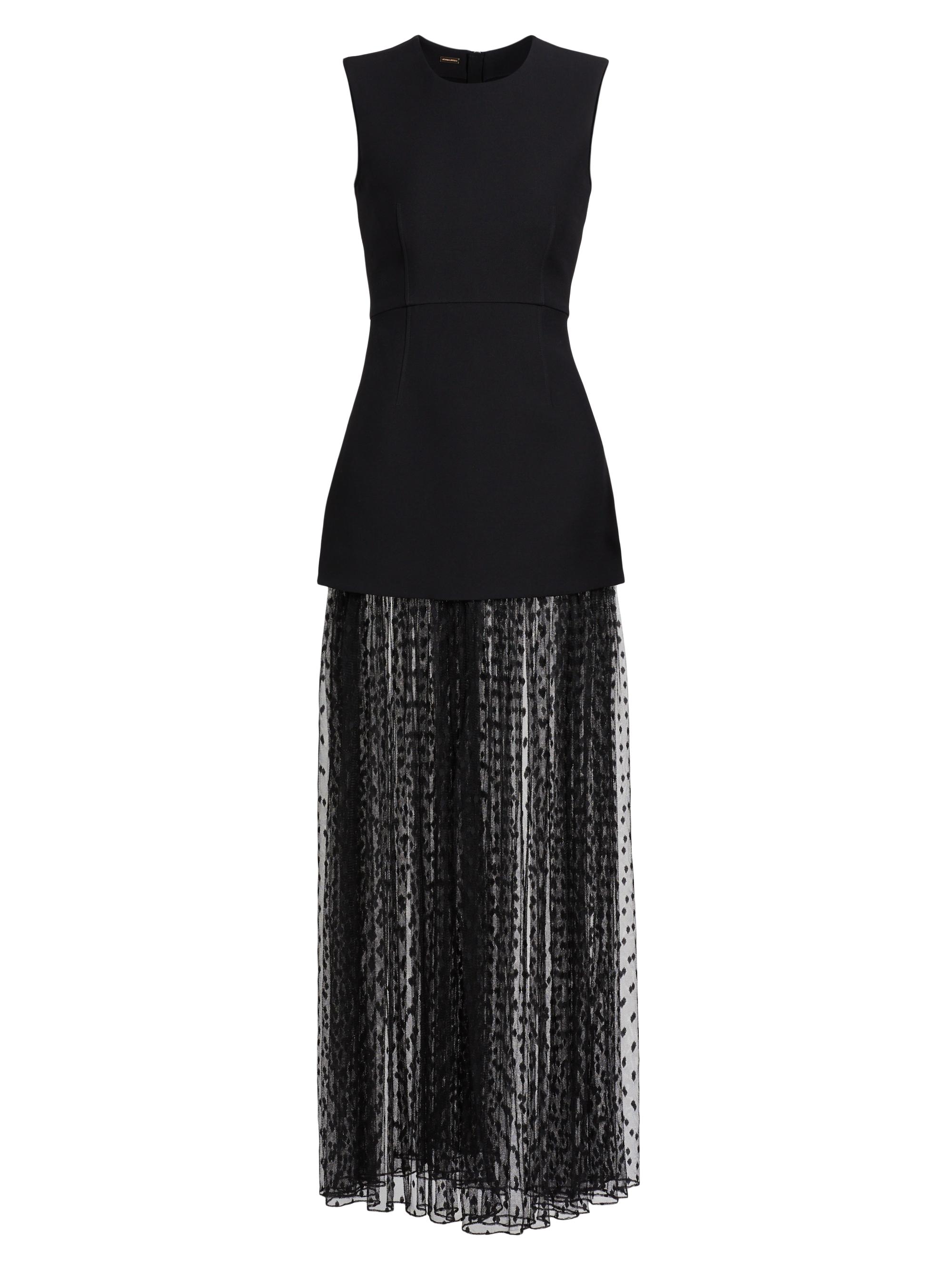 Adam Lippes Women's Layered Peplum Silk-Blend Dress - Black