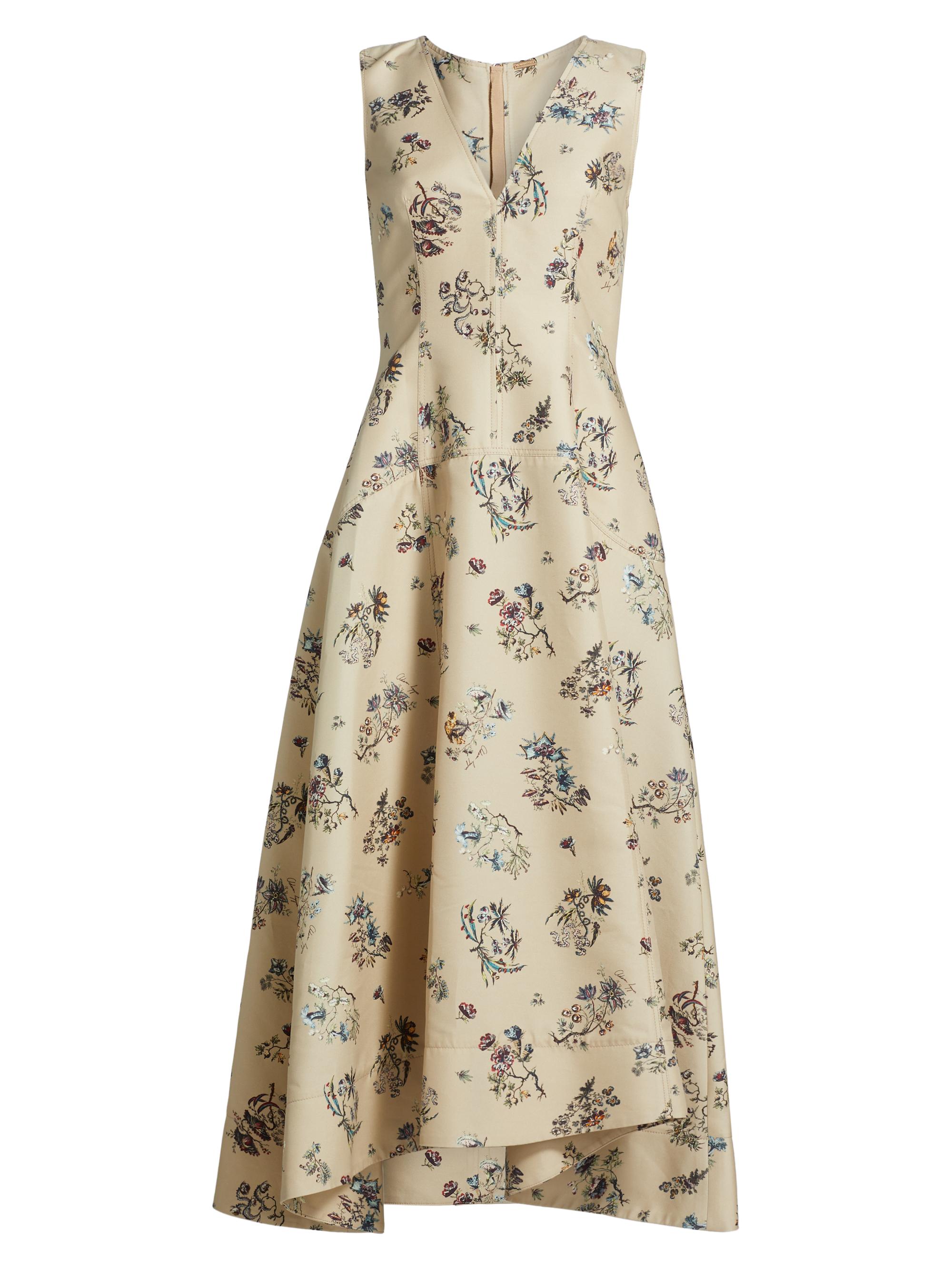 Adam Lippes Women's Floral Silk-Blend Maxi Dress - Khaki Floral