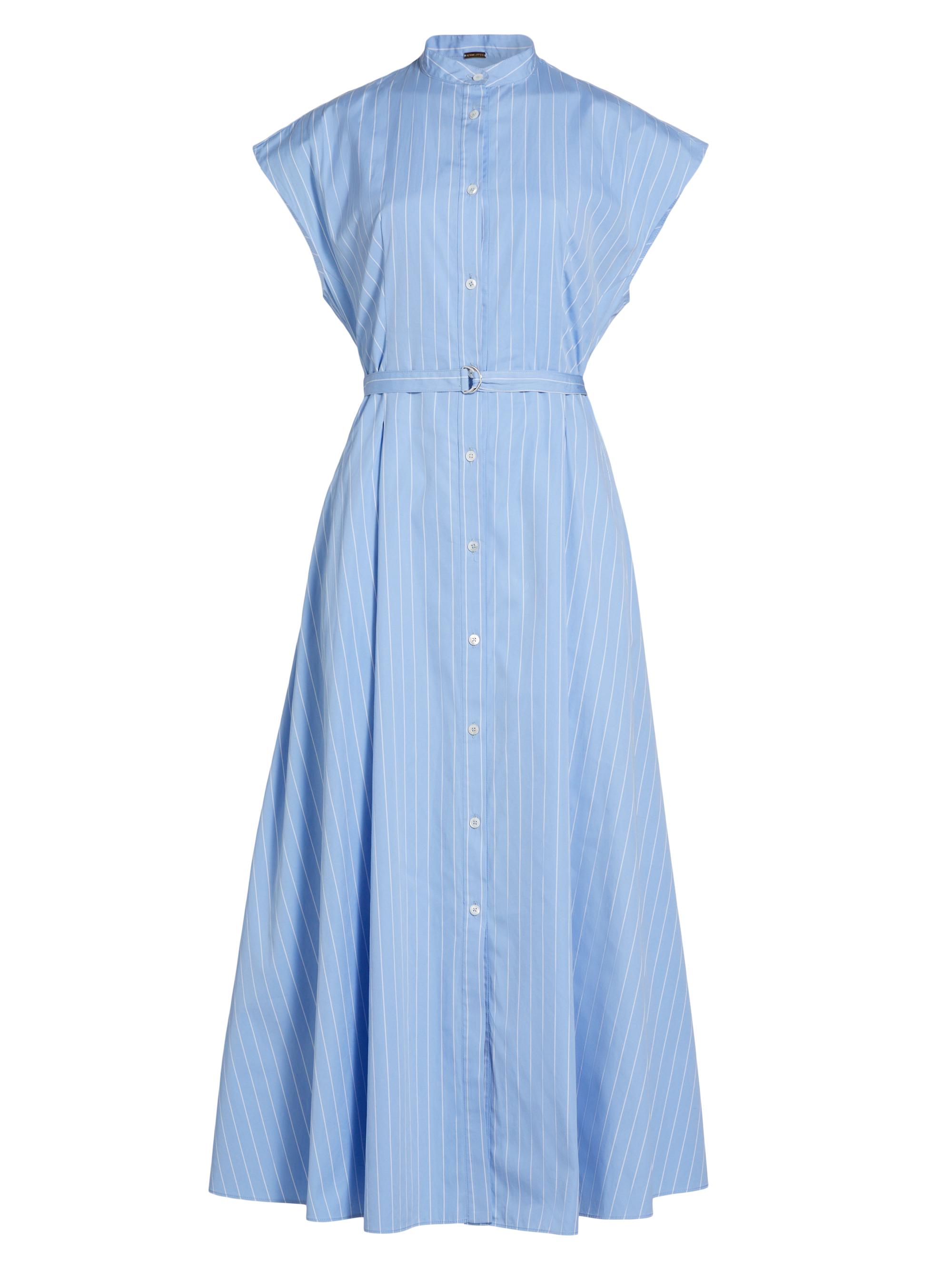 Adam Lippes Women's Dejeuner Poplin Belted Shirtdress - Pale Blue White