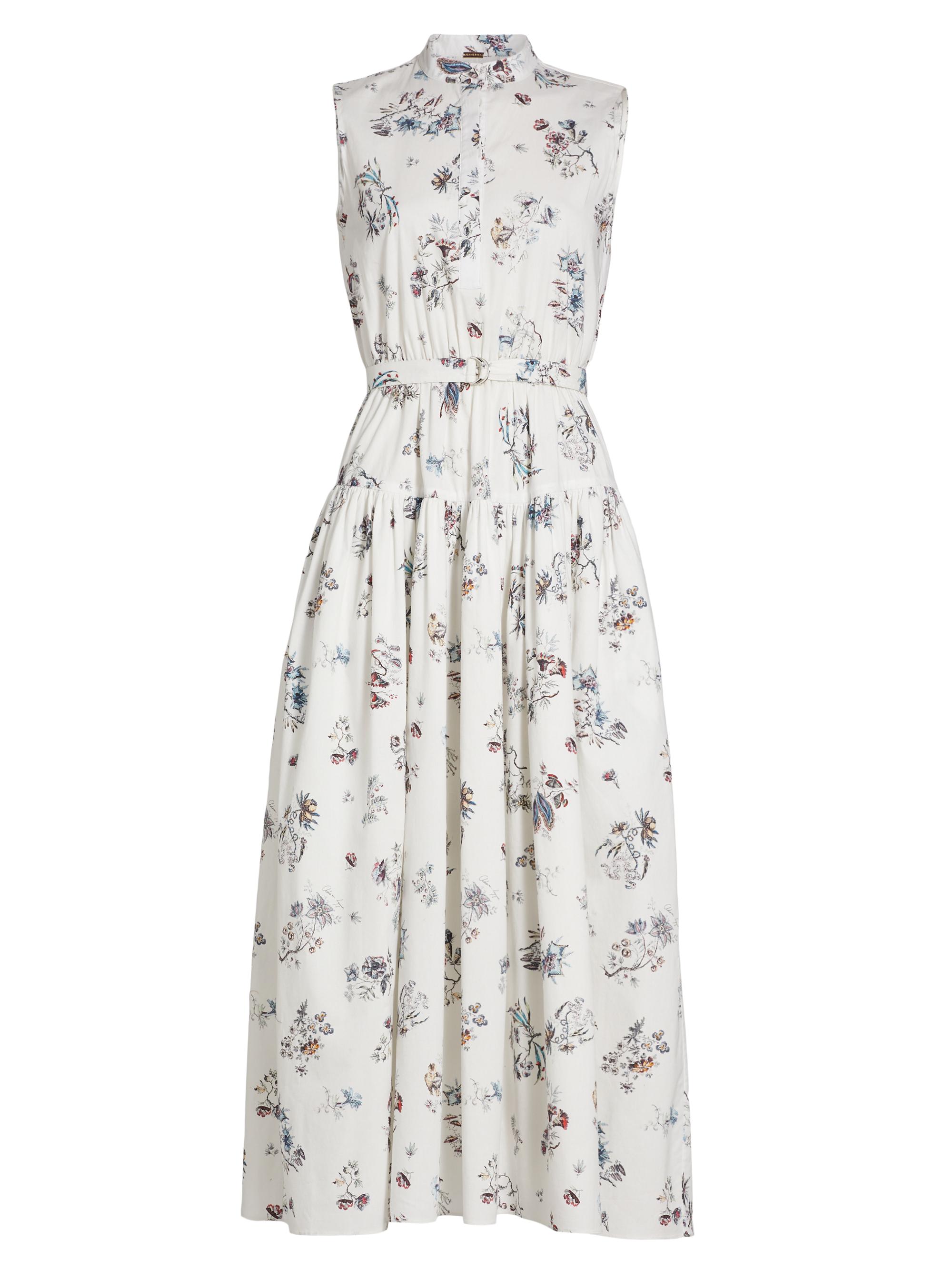 Adam Lippes Women's Floral Tiered Maxi Dress - White Floral