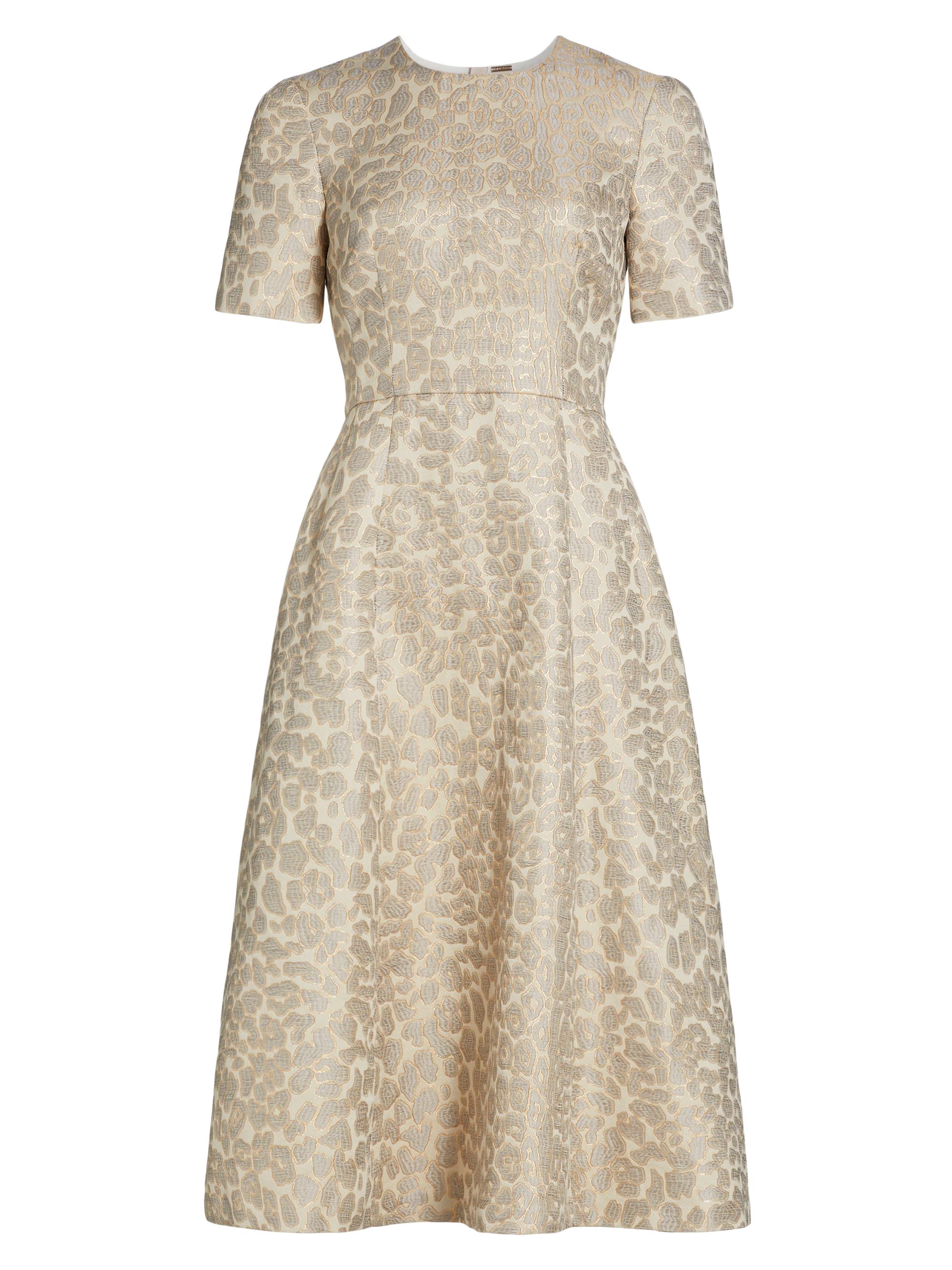 Adam Lippes Women's Evangeline Leopard Jacquard Dress - Pale Grey Multi
