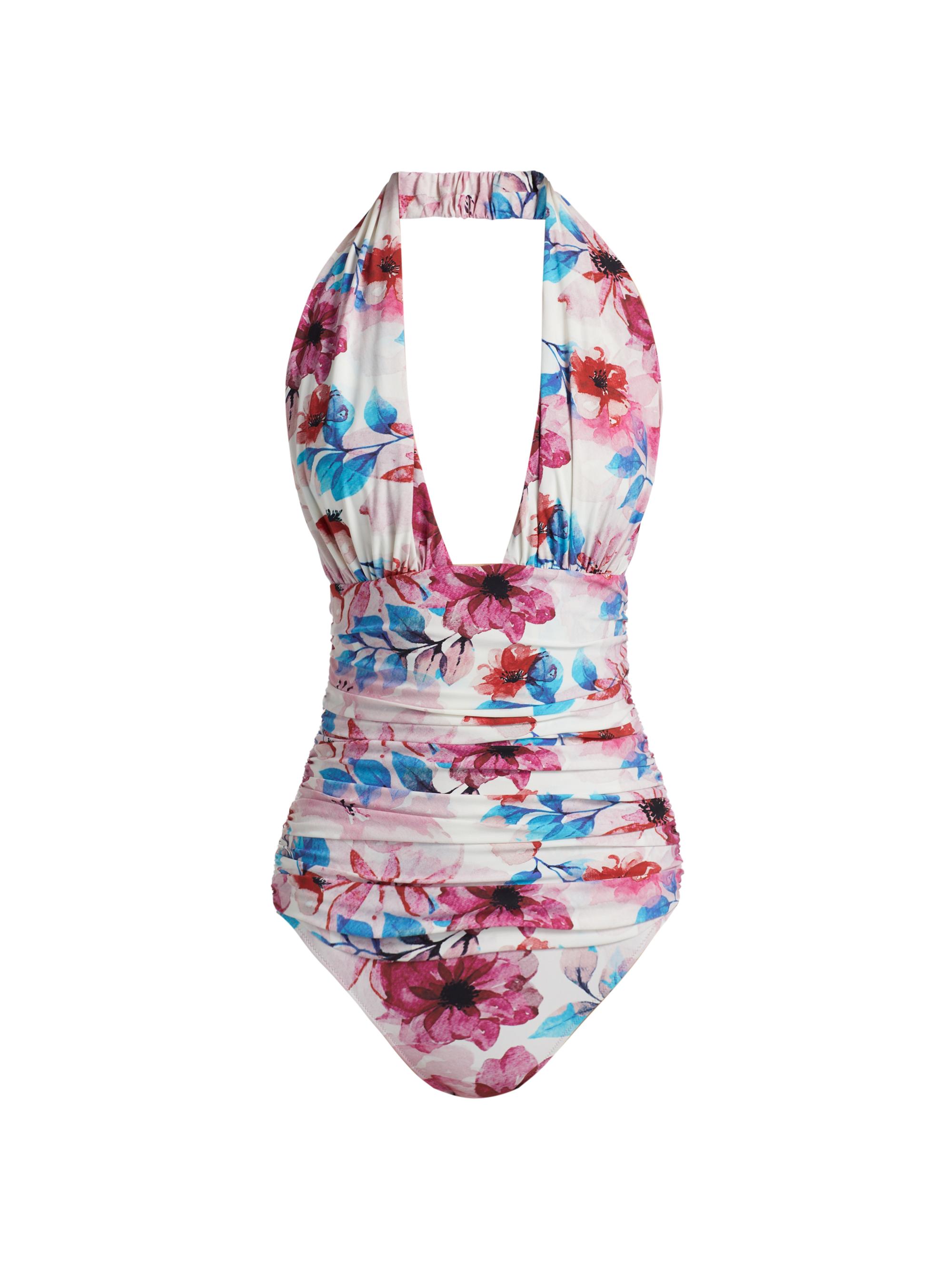 Chiara Boni La Petite Robe Women's Amera Floral Halter One-Piece Swimsuit - Mariposa Flowers