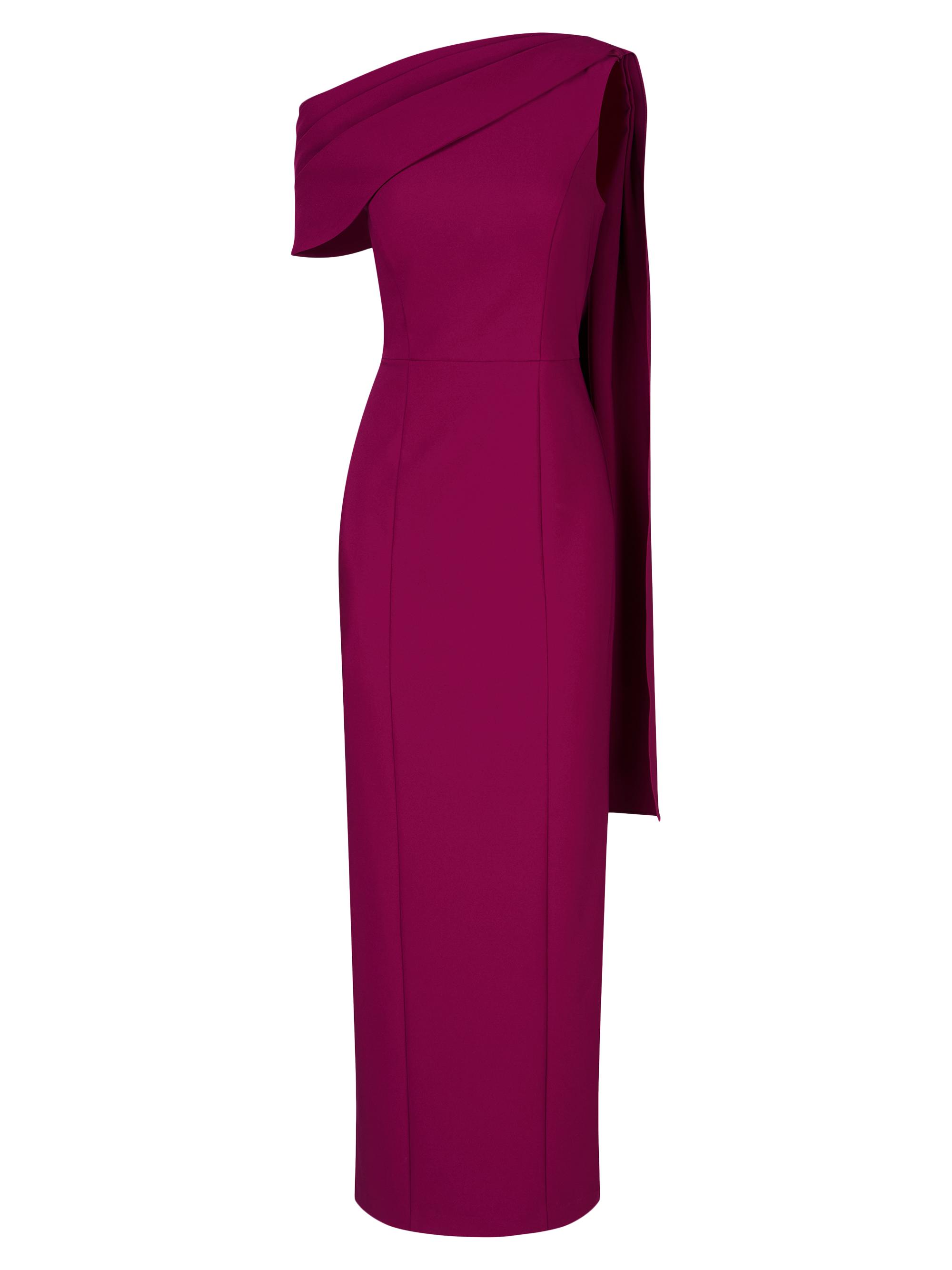 Kay Unger Women's Dominica Asymmetric Crepe Gown - Boysenberry