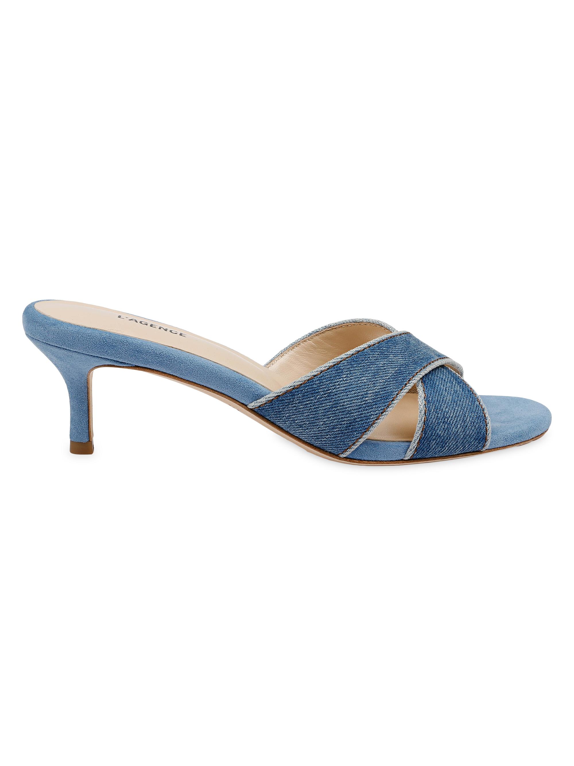 L'AGENCE Women's Aveline 55MM Denim Sandals - Light Denim