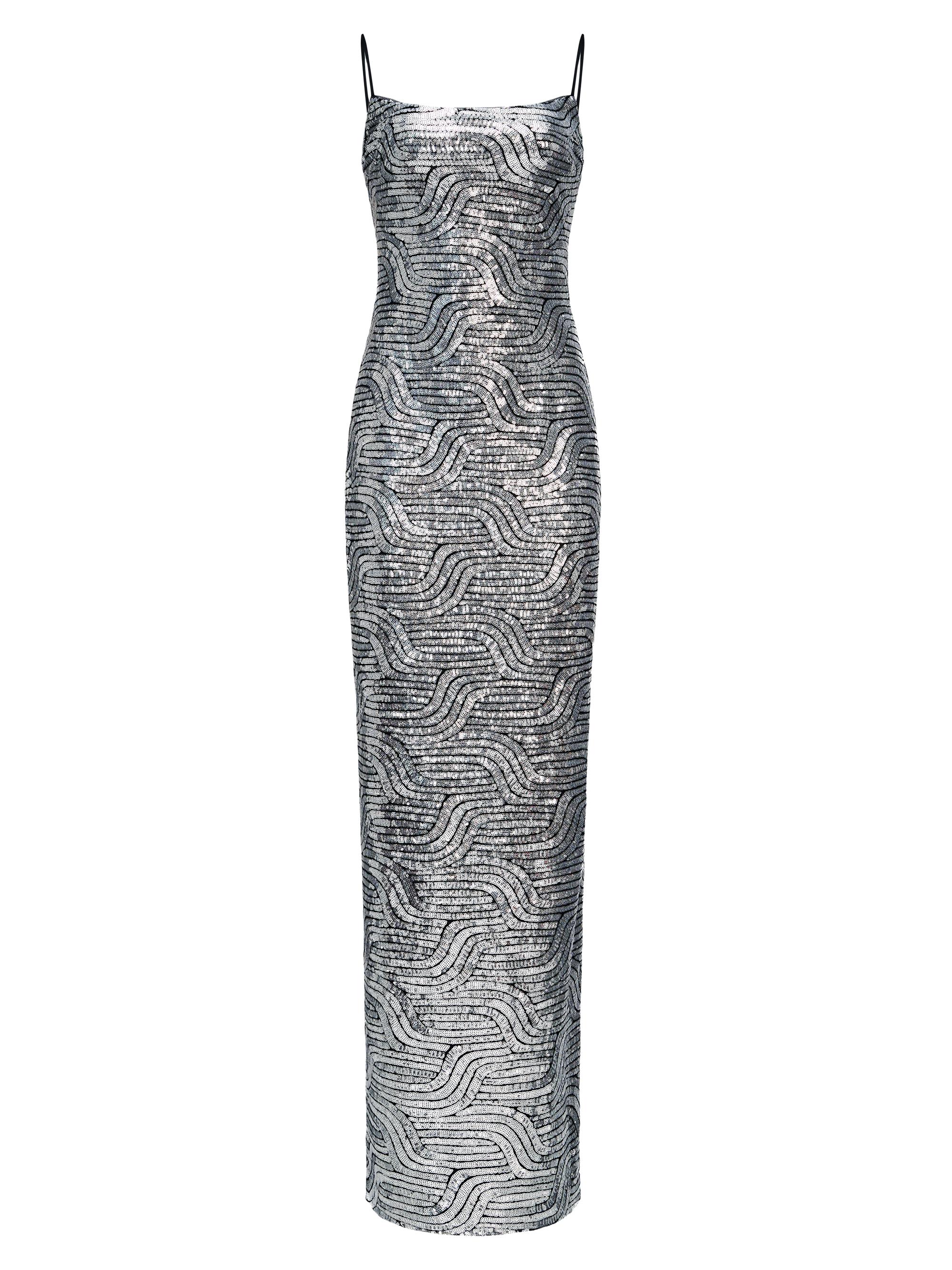 Halston Women's Reine Deco Sequin Gown - Silver