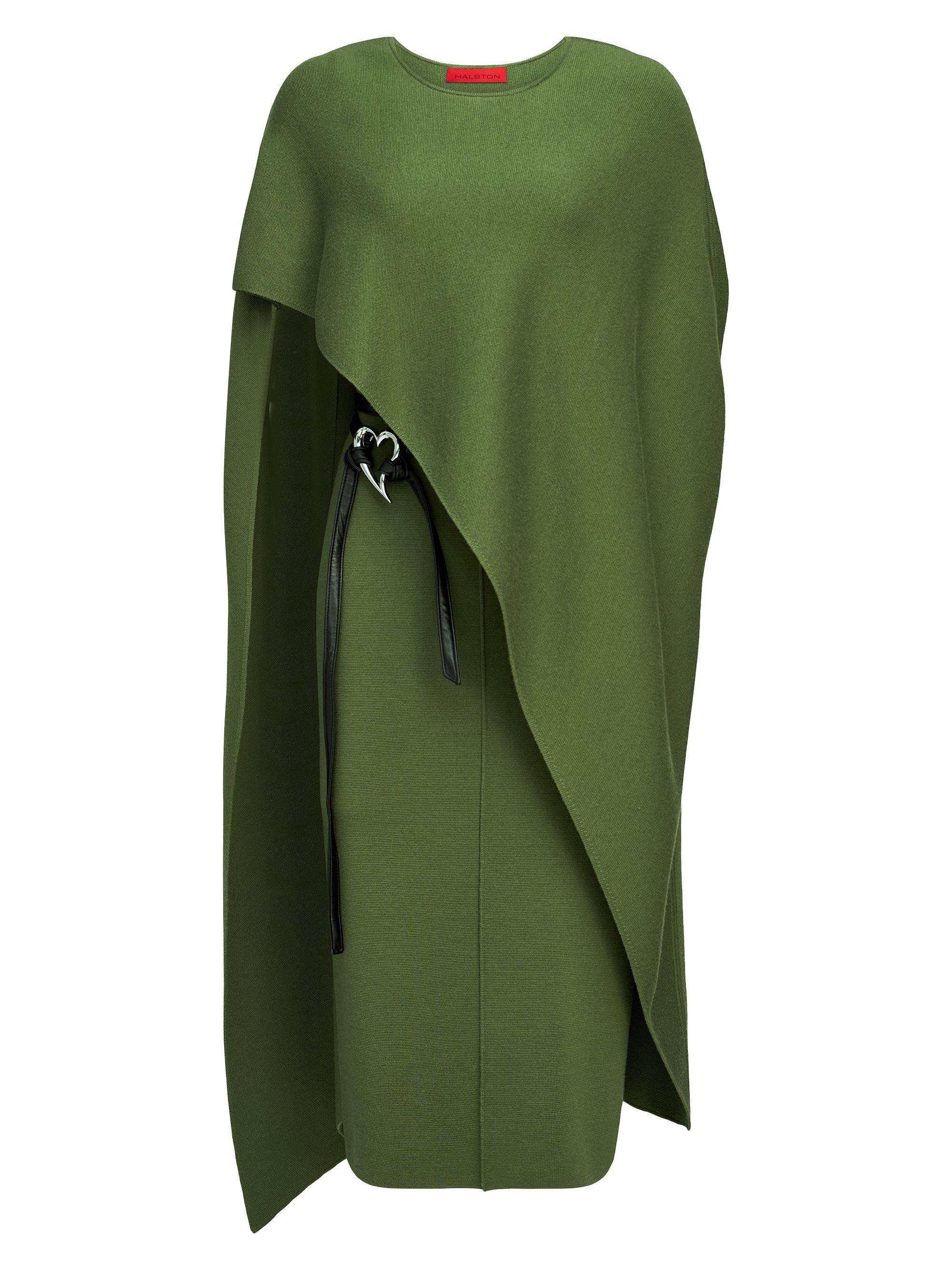 Halston Women's Angel Wool-Blend Capelet Midi-Dress - Poison