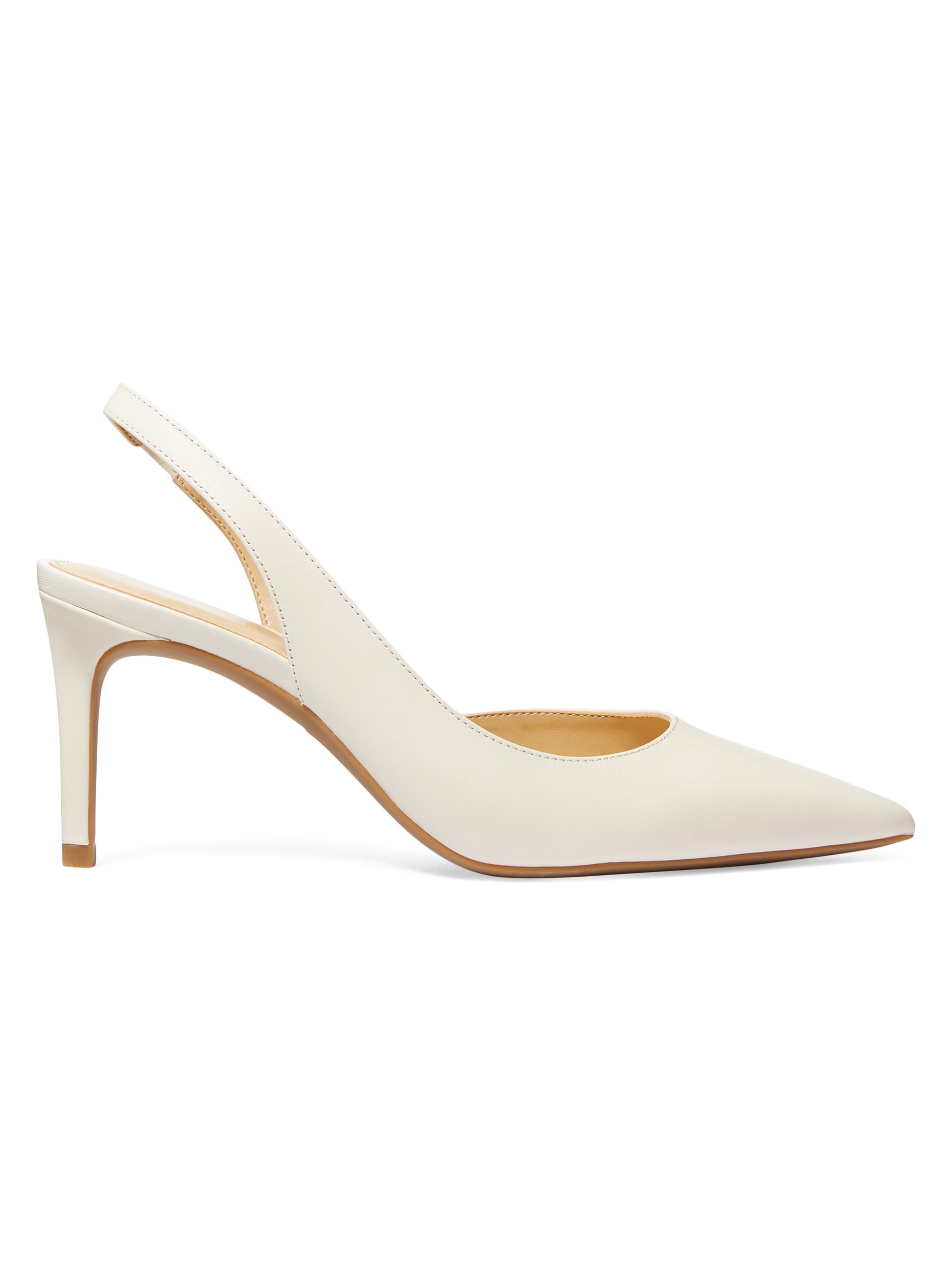 MICHAEL Michael Kors Women's Alina Flex 75MM Leather Slingback Pumps - Cream