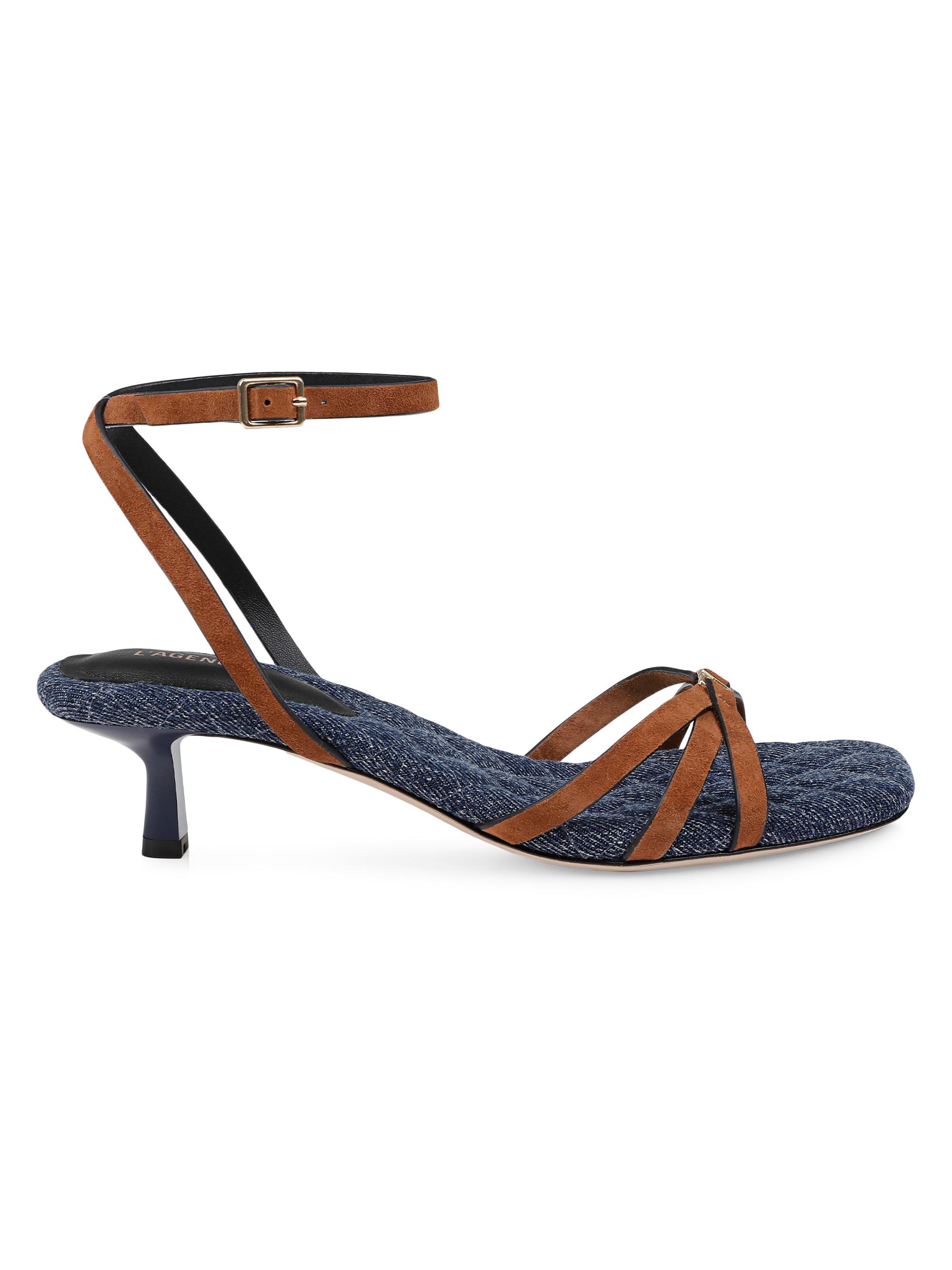 L'AGENCE Women's Genette 40MM Suede Sandals - Buckskin Suede