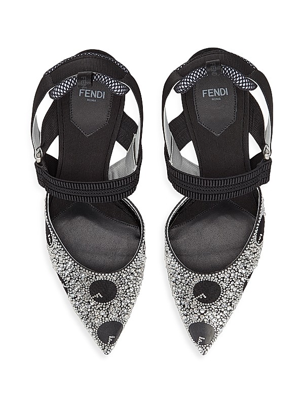 Shop Fendi Colibri 85MM Strass-Embellished Pumps | Saks Shop Fendi Colibri 85MM Strass-Embellished Pumps | Saks