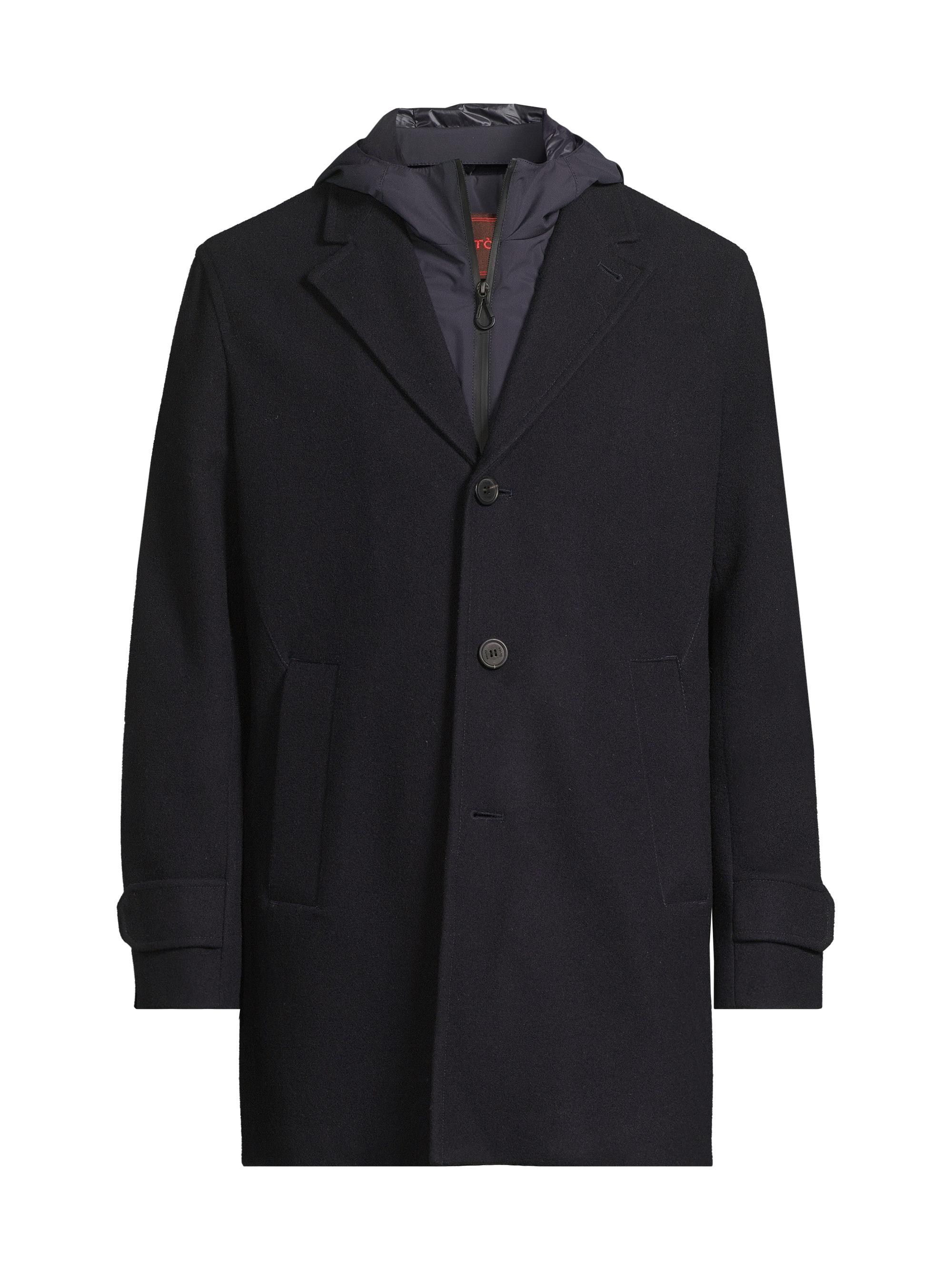 Paltò Men's Geraldo Layered Wool Coat - Navy