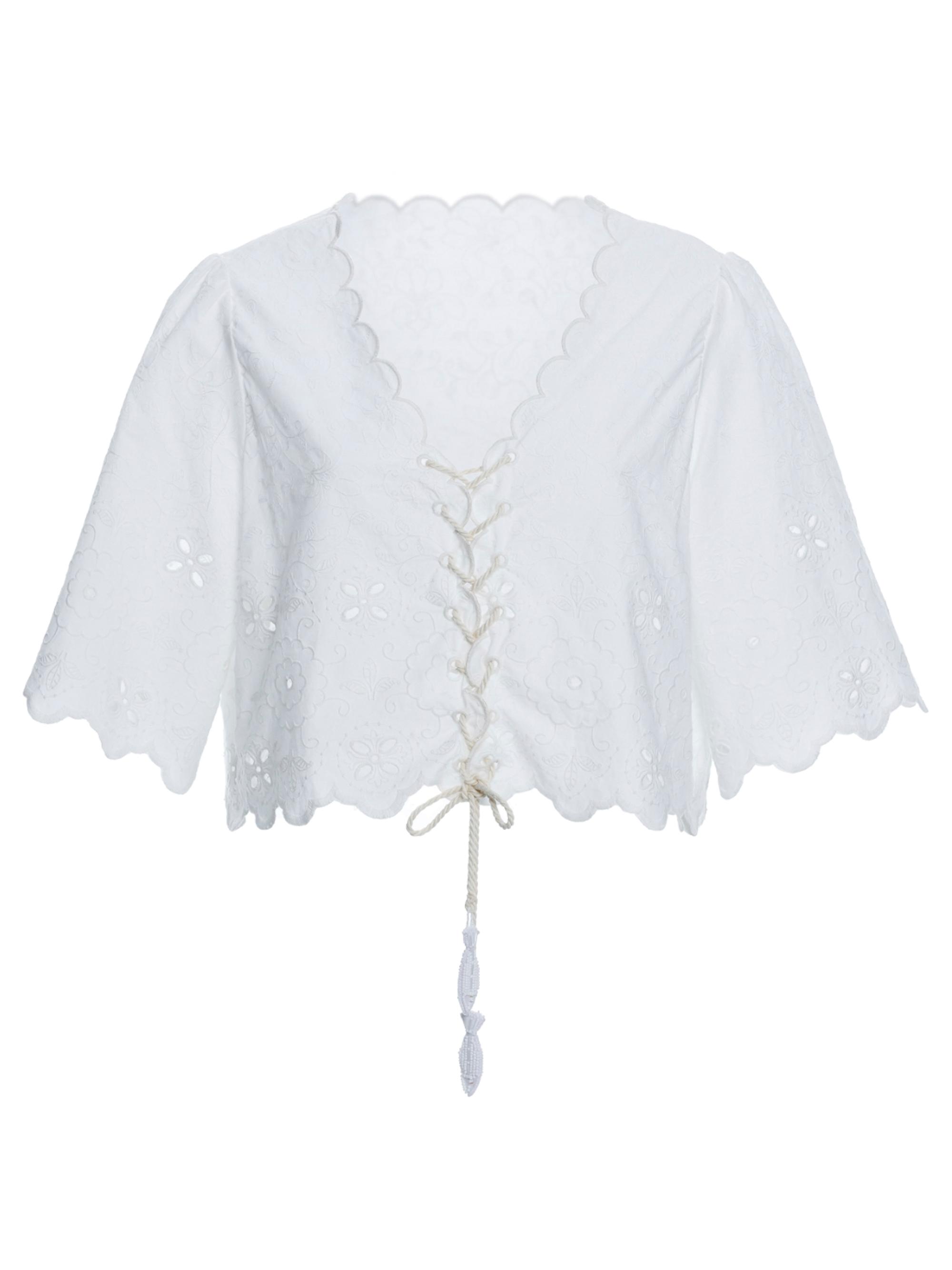 Agua Bendita Women's Riveria Radiance Madeira Azure Cotton Blouse - White