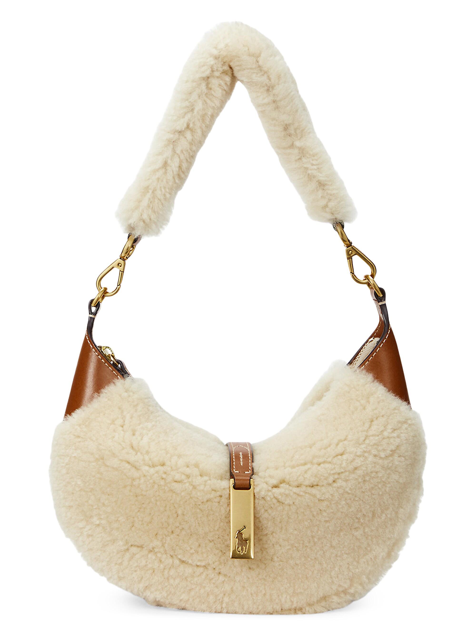 Polo Ralph Lauren Women's Mini ID Shearling & Leather Shoulder Bag - Cream