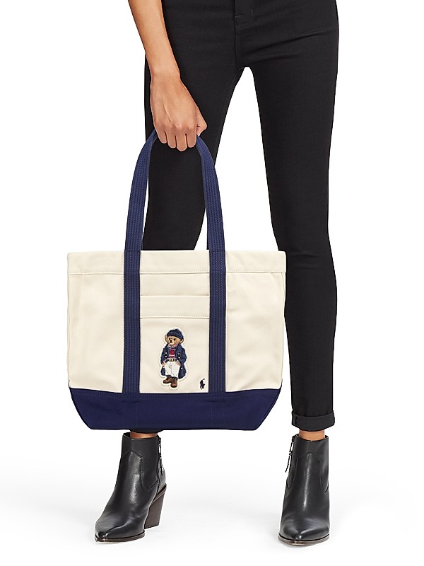 Shop Polo Ralph Lauren Medium Canvas Polo Bear Tote Bag Shop Polo Ralph Lauren Medium Canvas Polo Bear Tote Bag