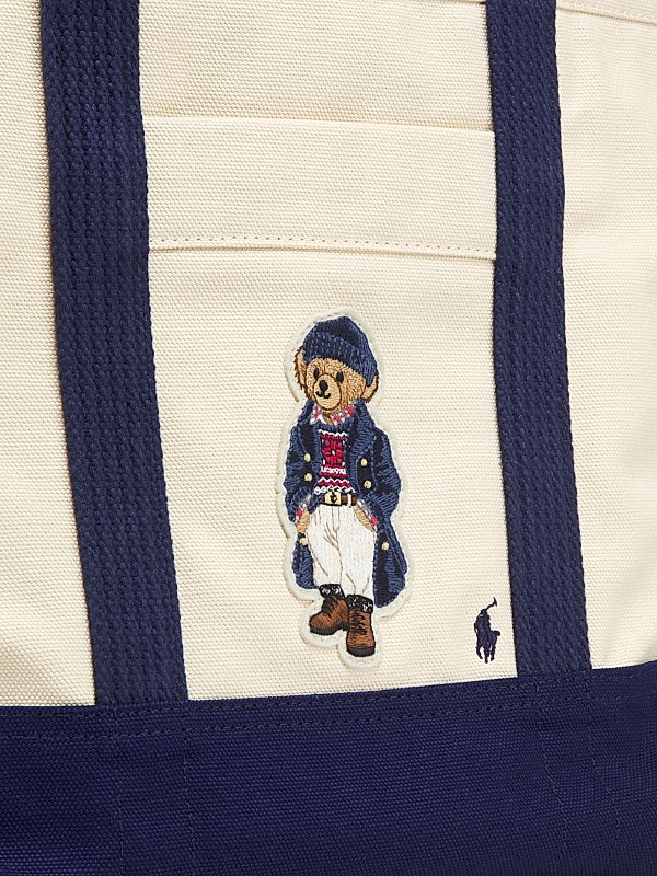 Shop Polo Ralph Lauren Medium Canvas Polo Bear Tote Bag Shop Polo Ralph Lauren Medium Canvas Polo Bear Tote Bag