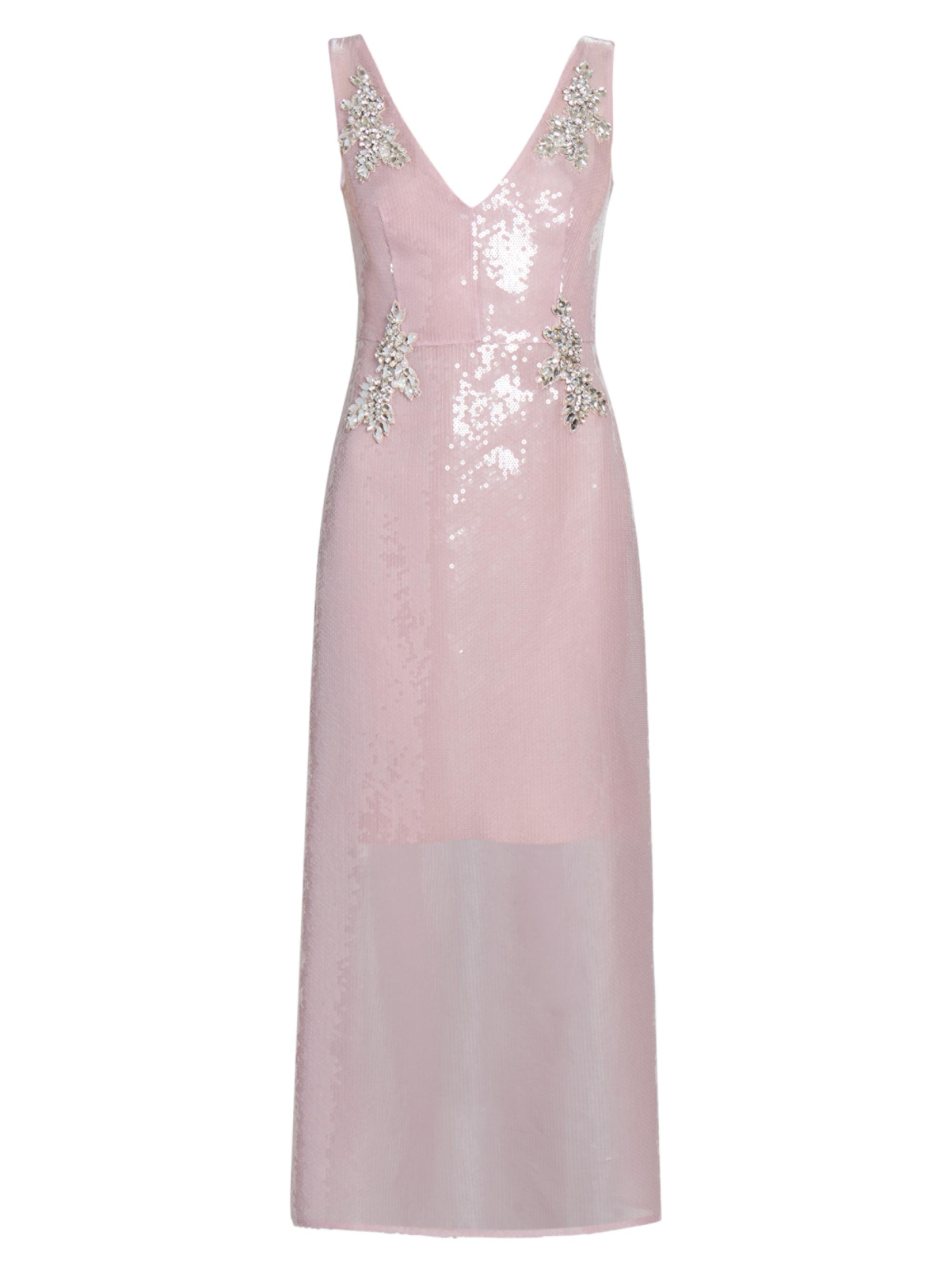 Erdem Women's Sequin Embellished V-Neck Maxi Dress - Pink