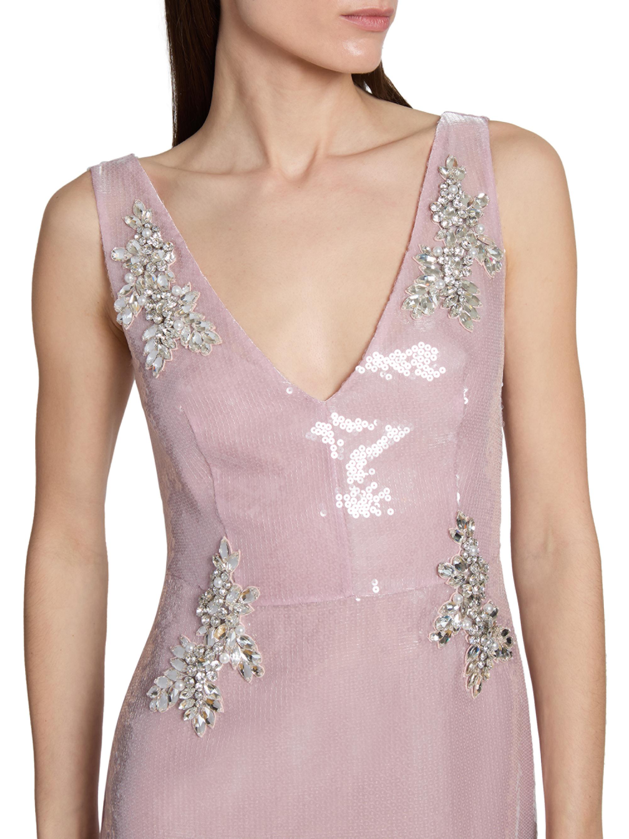 Erdem Sequin Embellished V-Neck Maxi Dress | Saks Fifth Avenue