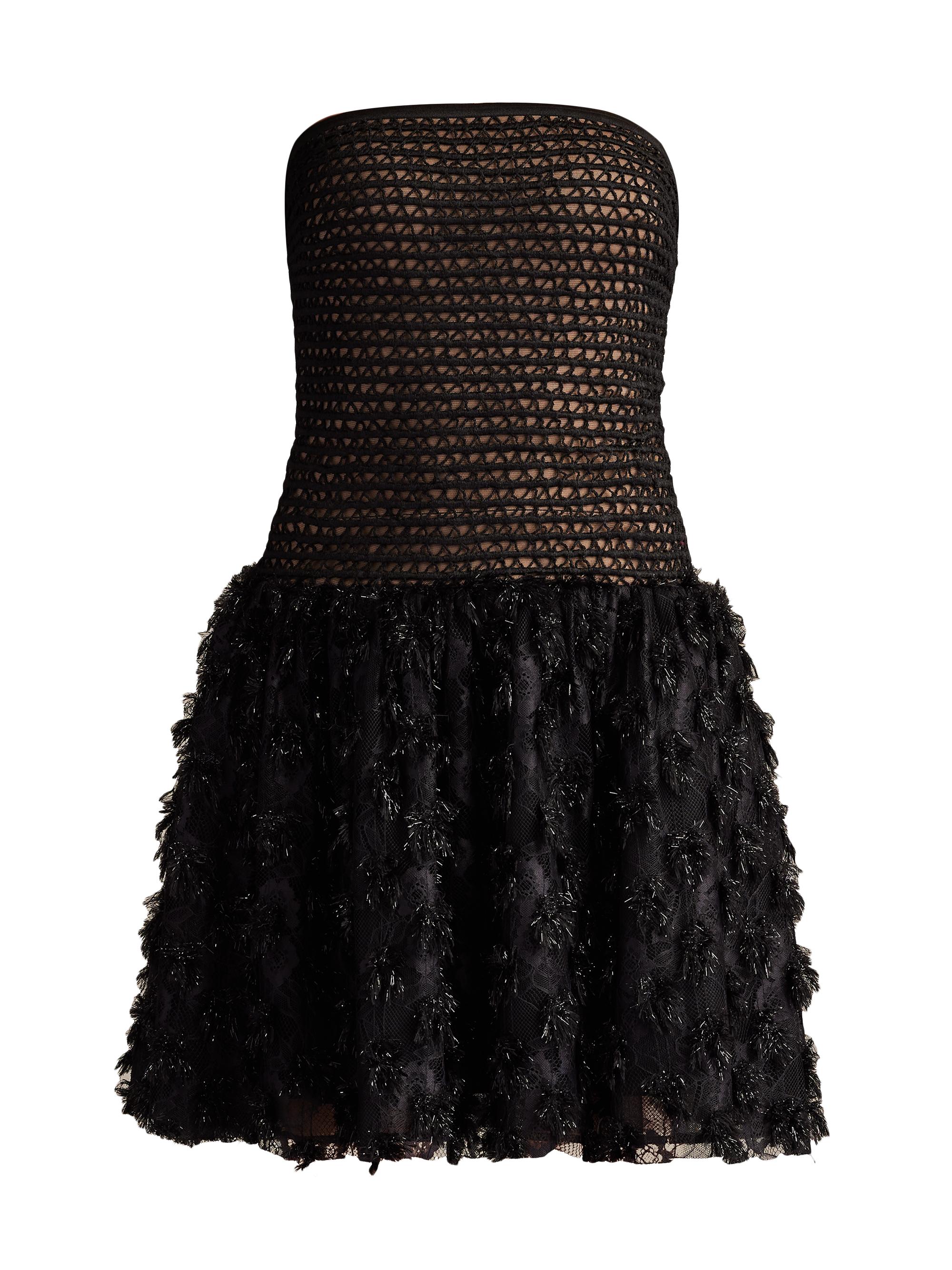 Tadashi Shoji Women's Shimmer-Detailed Strapless Minidress - Black Beige