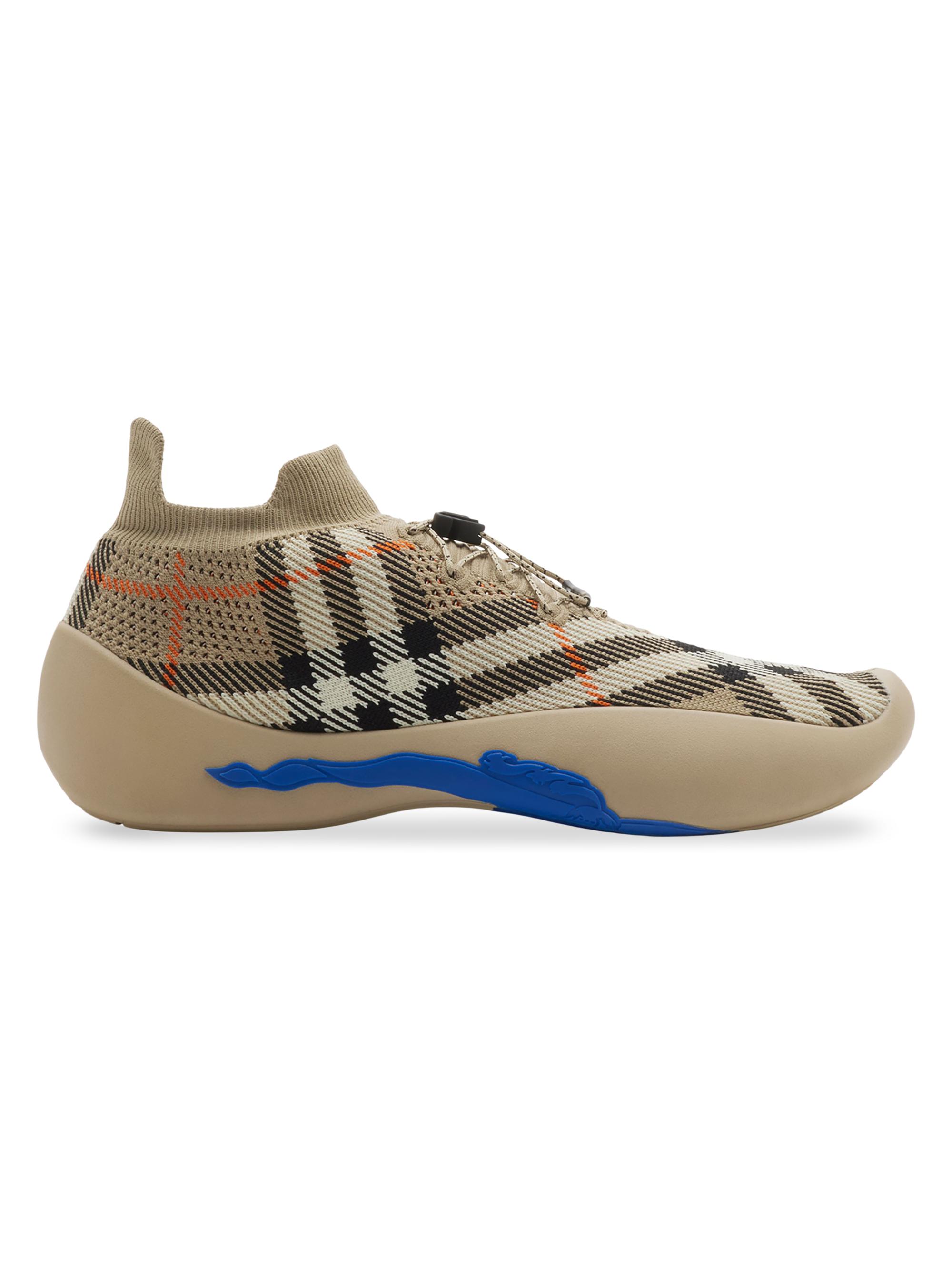 Burberry Neptune Check-Knit Sneakers | Saks Fifth Avenue