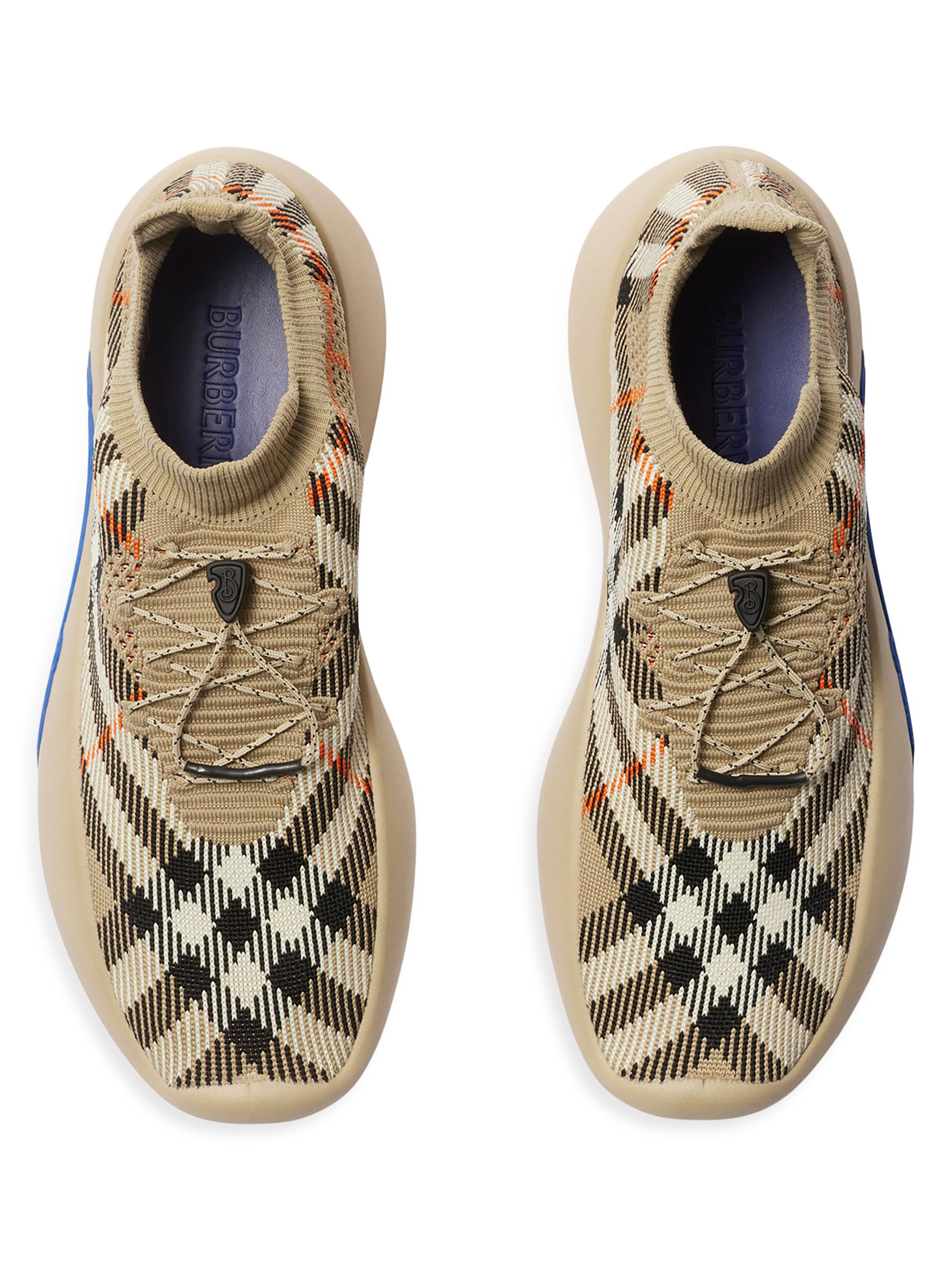 Burberry Neptune Check-Knit Sneakers | Saks Fifth Avenue