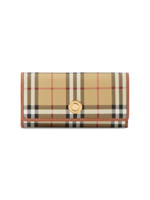 Burberry Women's Halton Check Continental Wallet - Archive Beige
