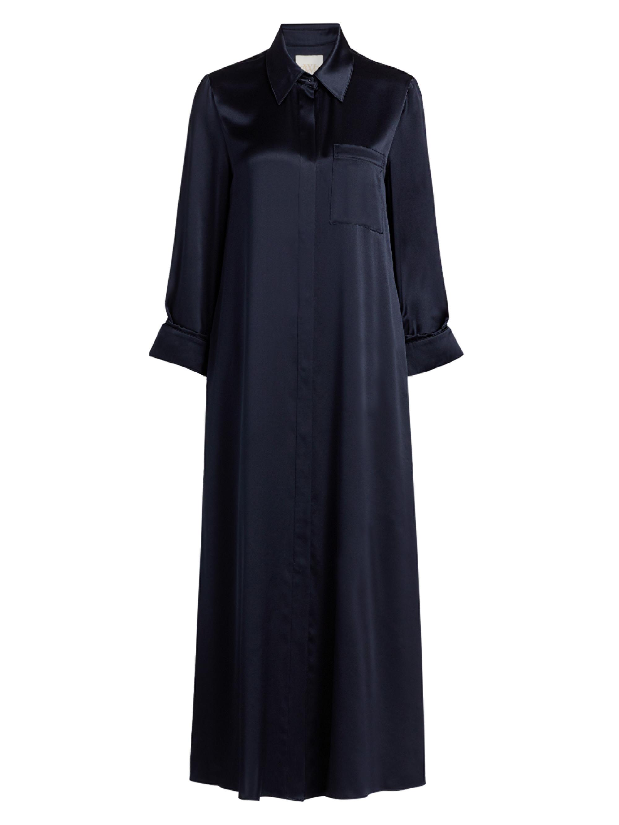 TWP Women's Jennys Silk Shirt Gown - Midnight