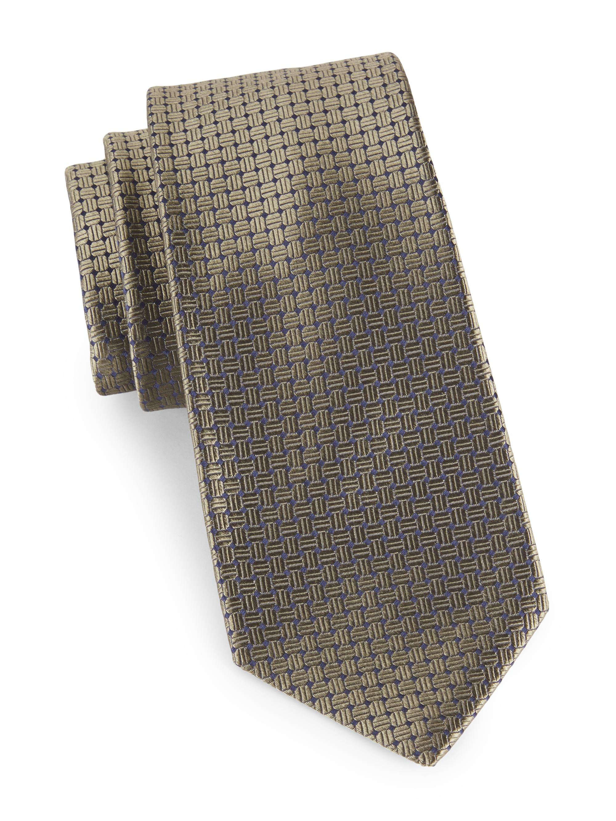 Kiton Men's Silk Jacquard Tie - Tan