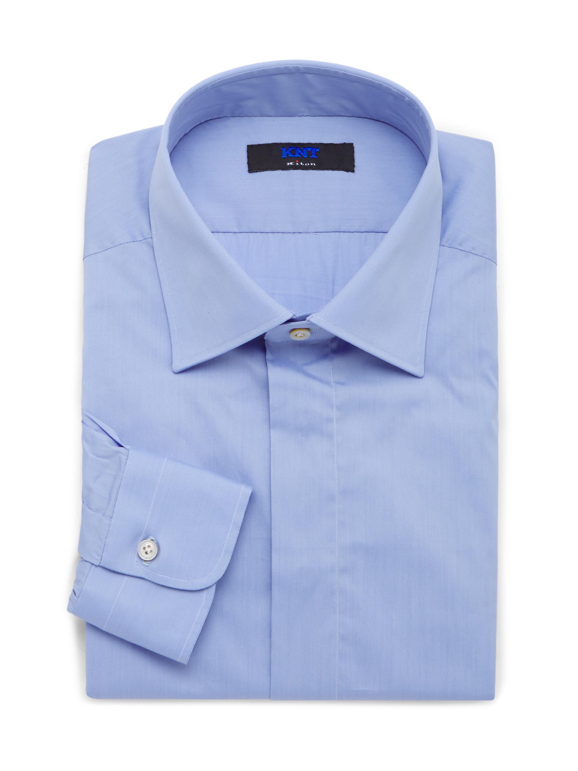 KNT by Kiton Men's Stretch-Cotton Shirt - White