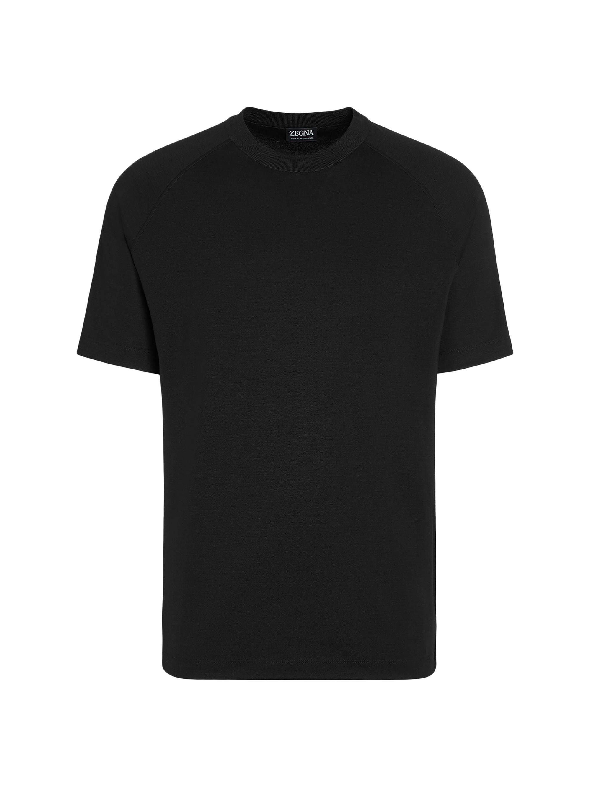 ZEGNA Men's High Performance Wool T-Shirt - Black