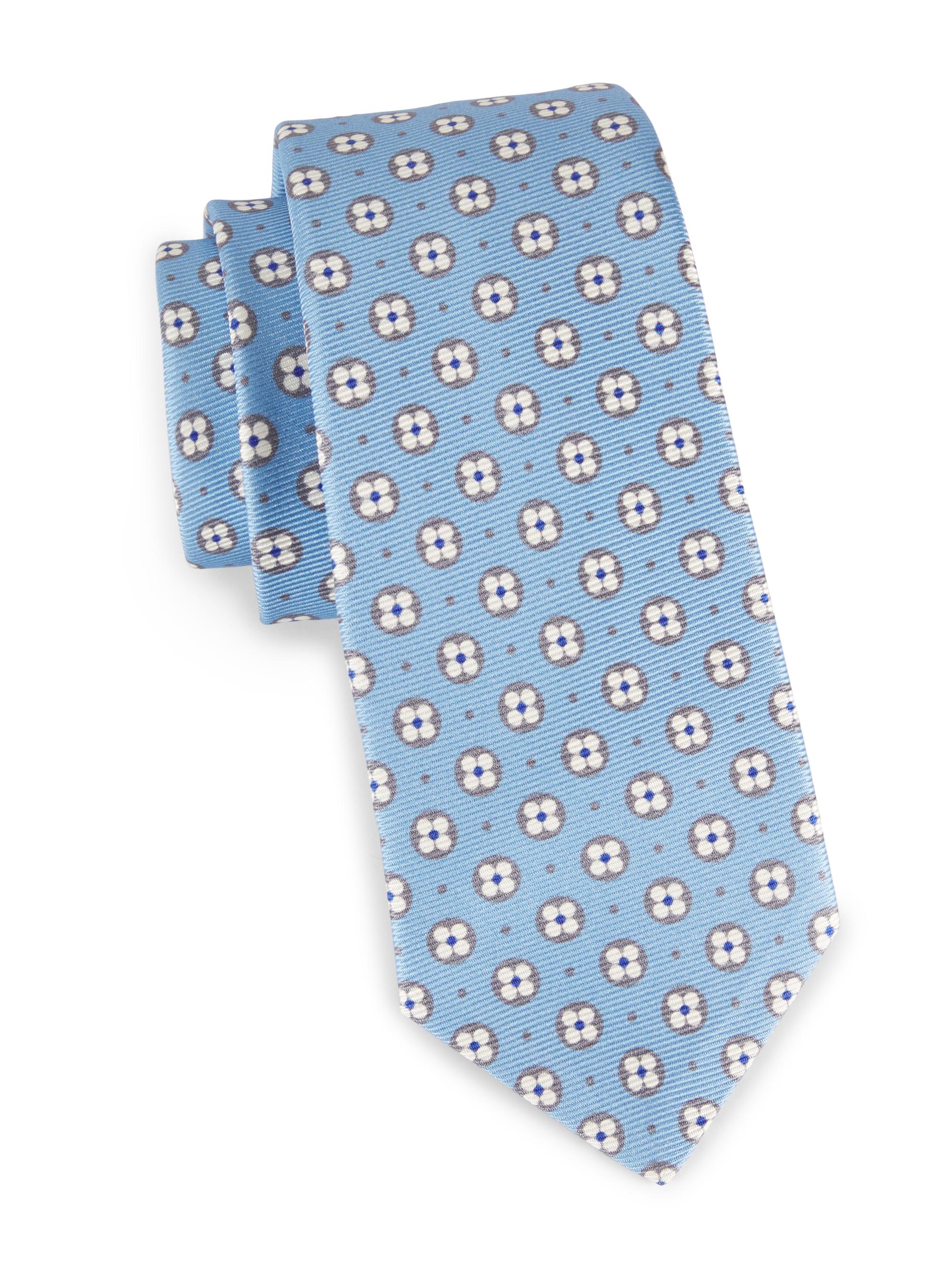 Kiton Men's Silk Medallion Tie - Light Blue