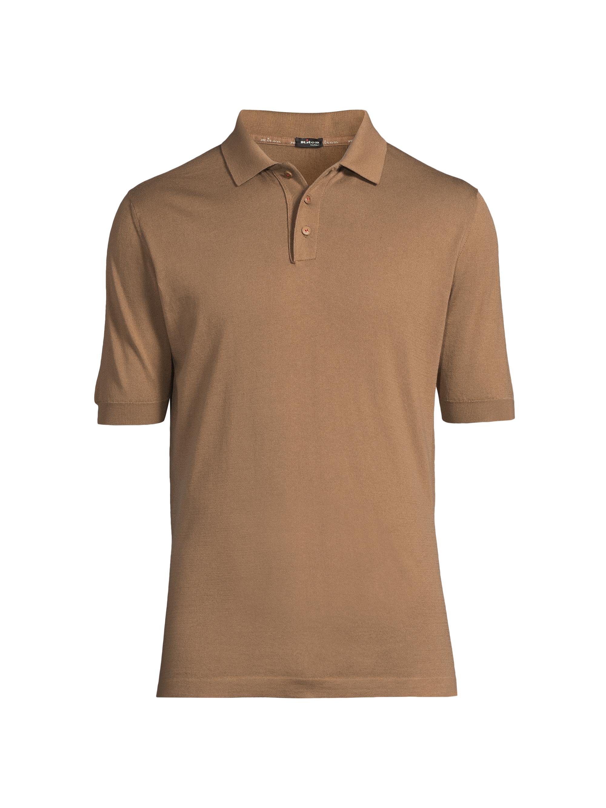 Kiton Men's Basic Cotton Polo Shirt - Earth