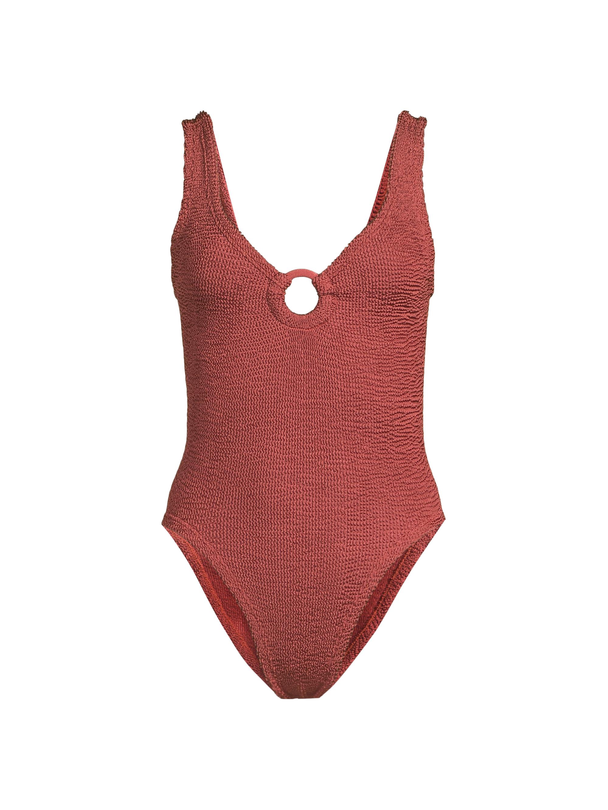 Hunza G Women's Celine Textured O-Ring One-Piece Swimsuit - Cornflower