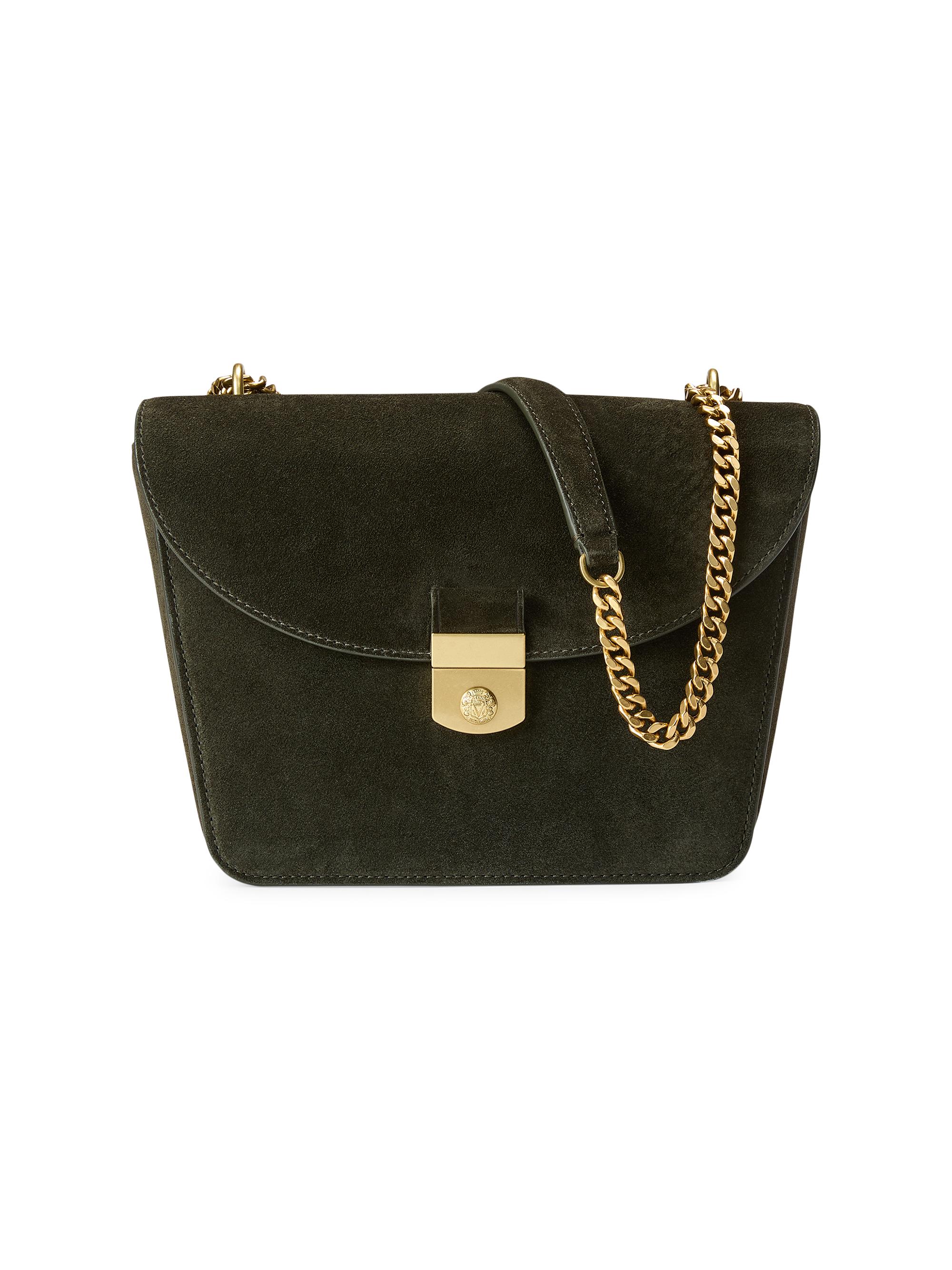 Veronica Beard Women's Double Link Suede Flap Bag - Pine