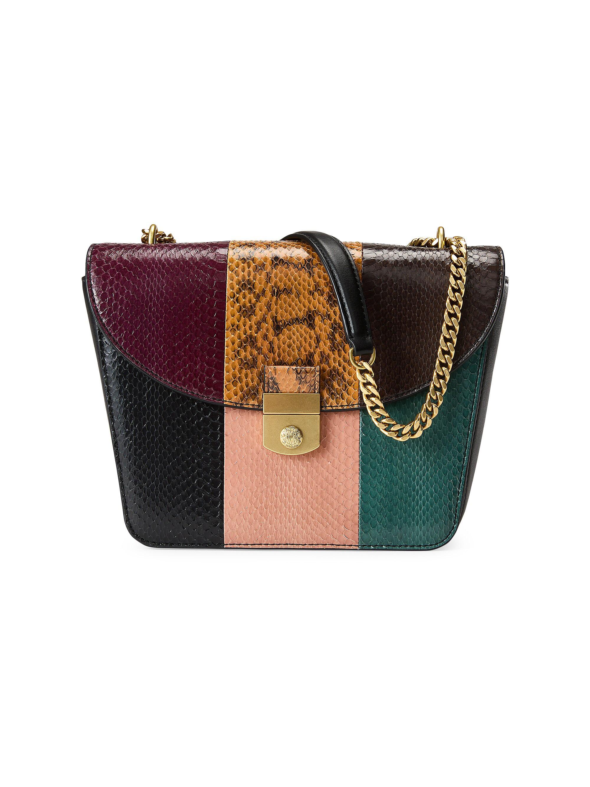 Veronica Beard Women's Double Link Leather Flap Bag - Cognac Multi