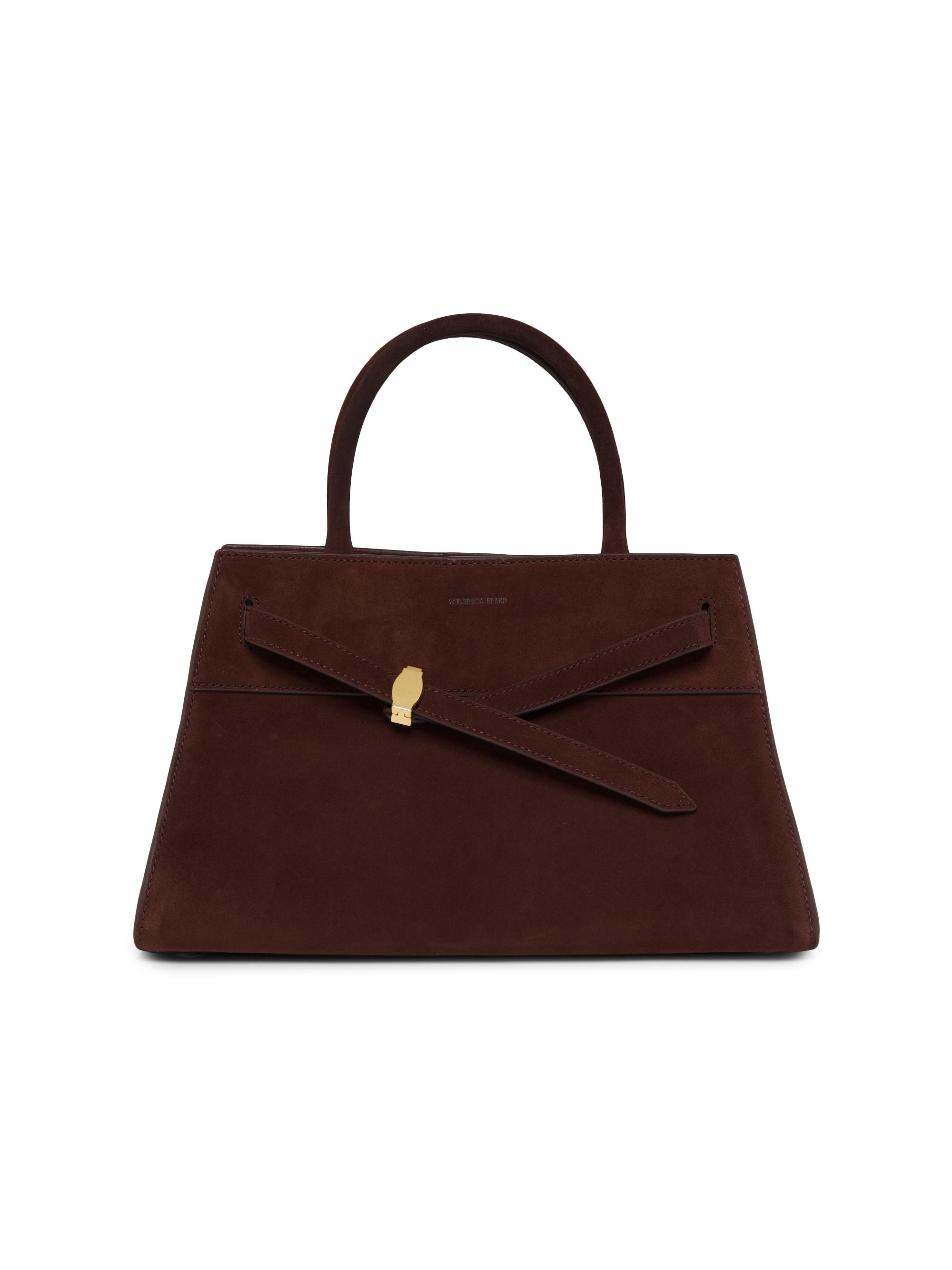 Veronica Beard Women's   Suede Top Handle Dash Bag - Chestnut