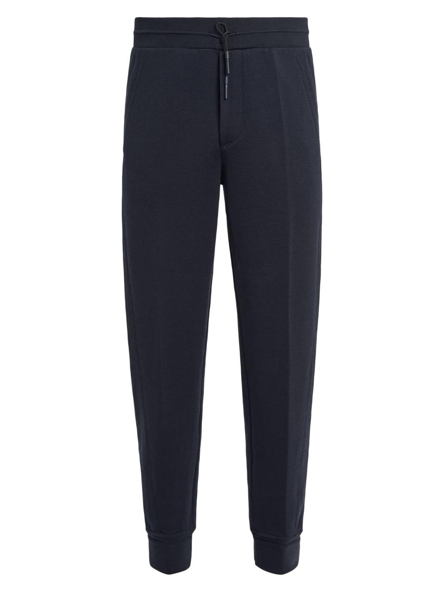Zegna Men's High Performance Wool Blend Joggers In Blue