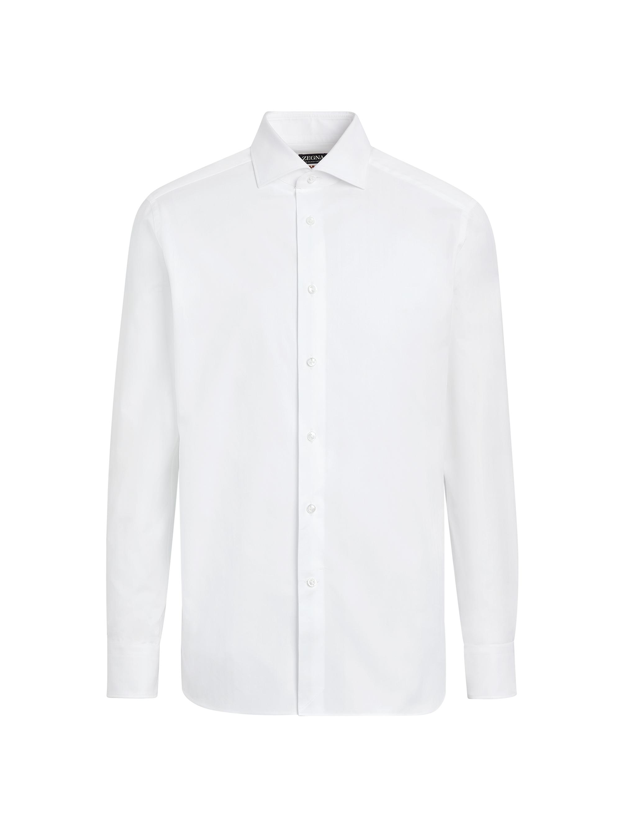 ZEGNA Men's Sea Island Cotton Long-Sleeve Tailoring Shirt - White