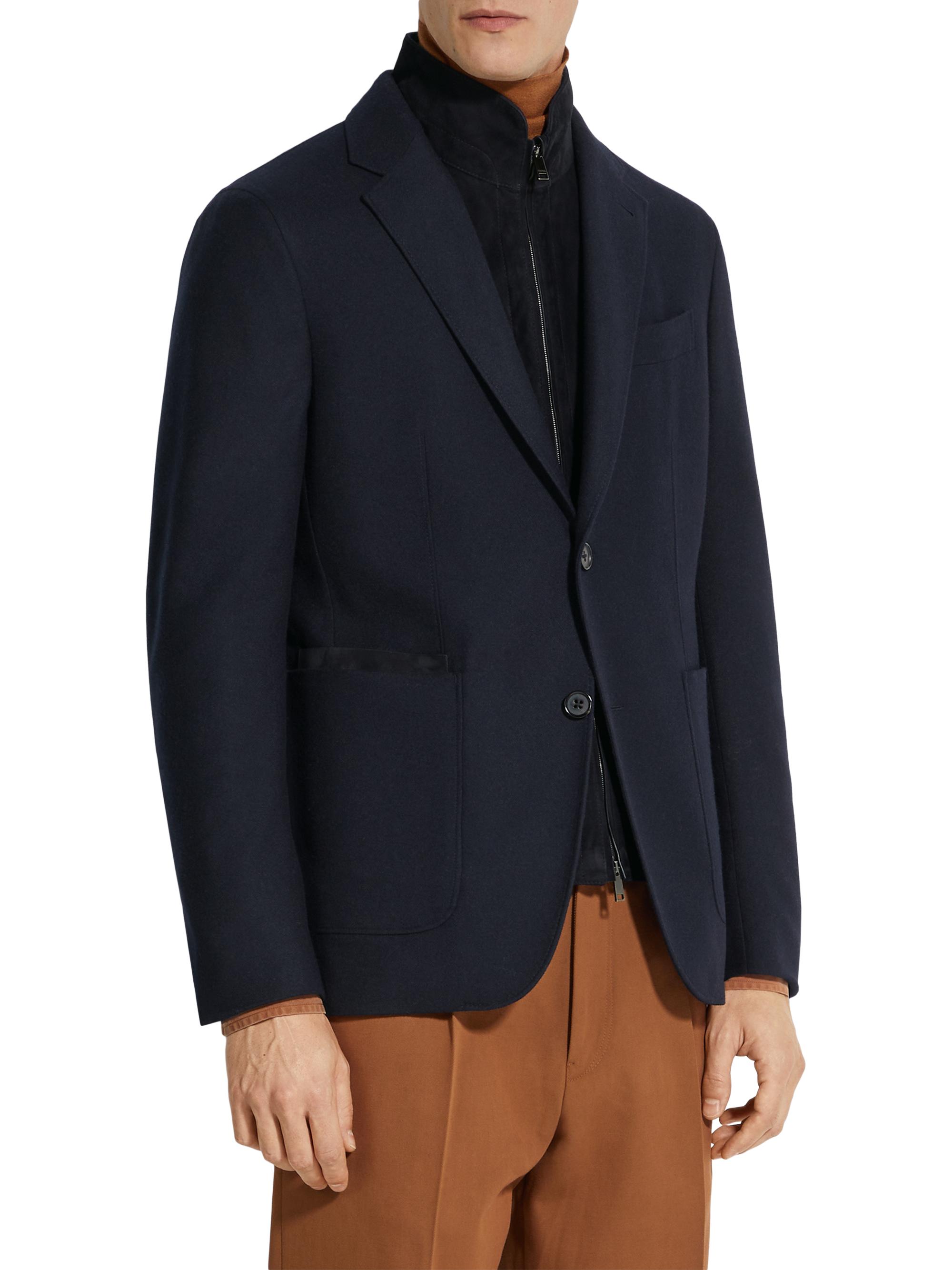 ZEGNA Men's Trofeo Cashmere Jacket - Navy Blue