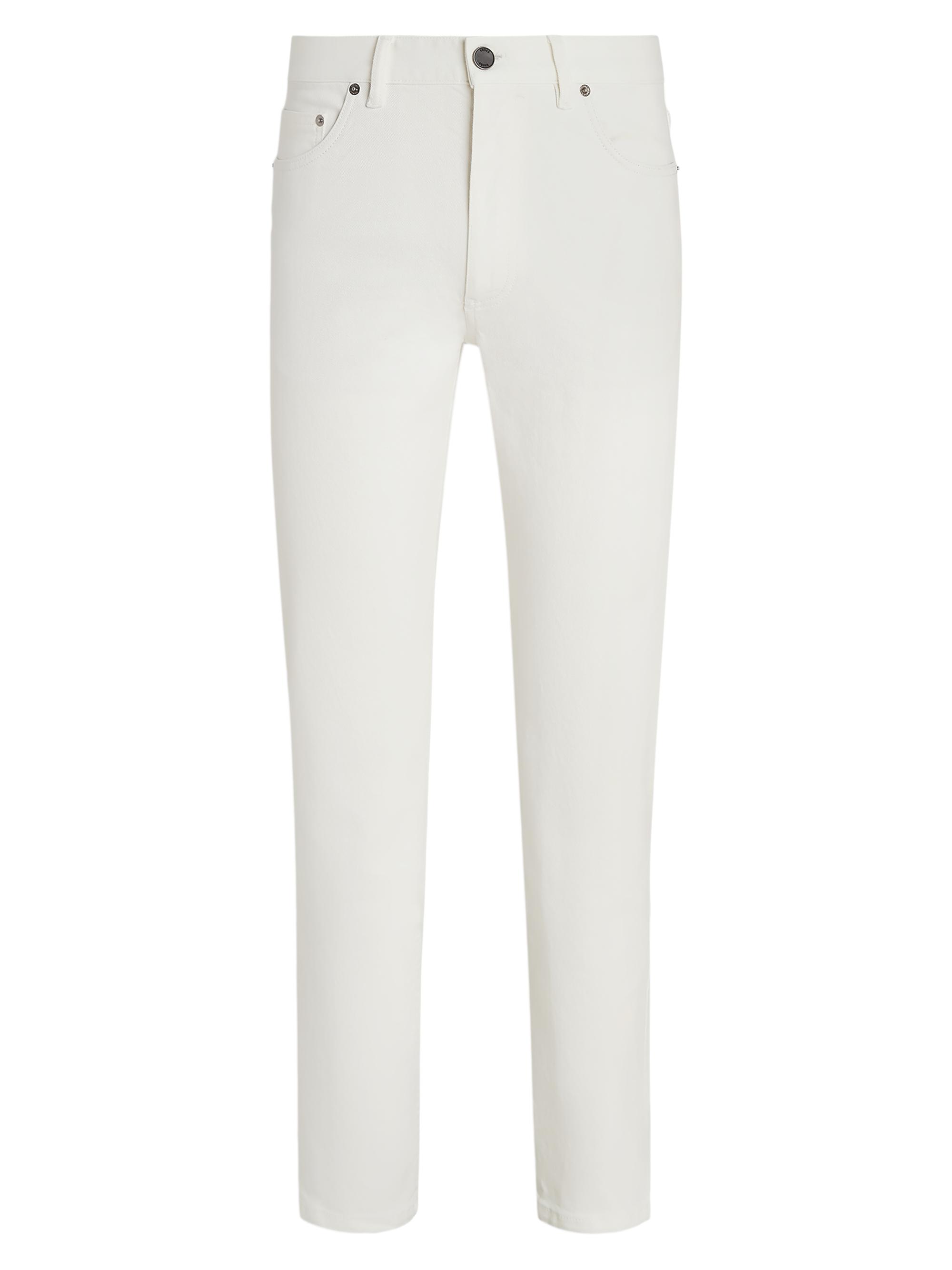 ZEGNA Men's Rinse-Washed Stretch Cotton Roccia Jeans - White
