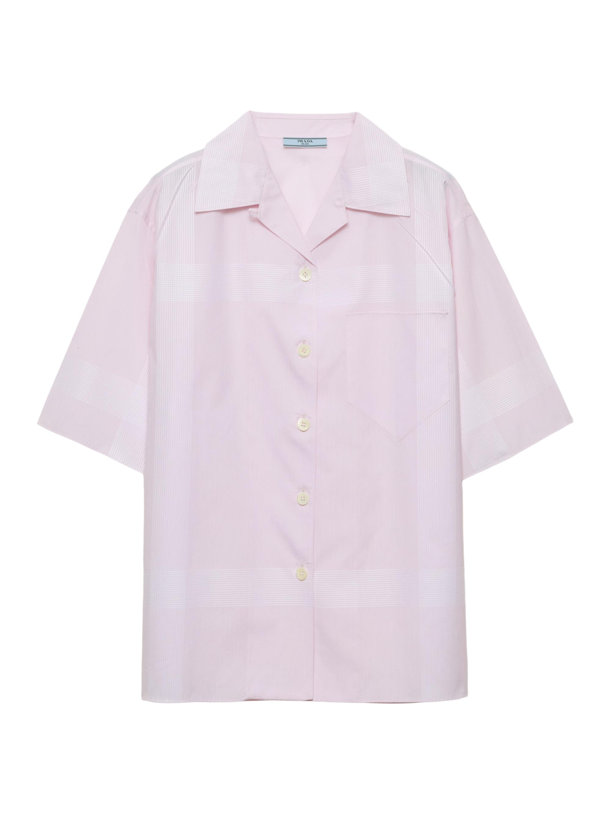 Prada Women's Cotton Shirt in a Check Pattern - Pink