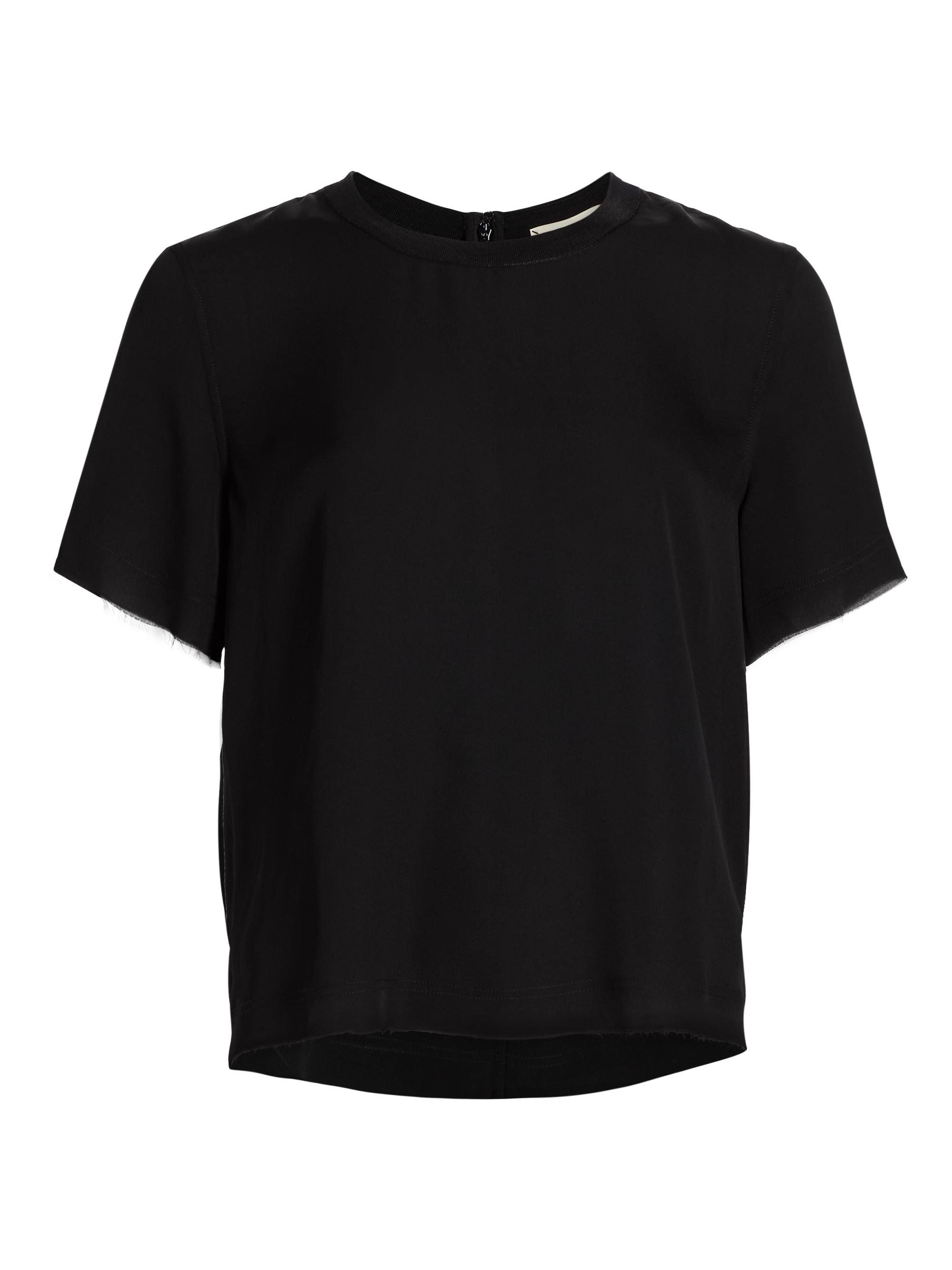 L'AGENCE Women's Suzette Silk T-Shirt - Black