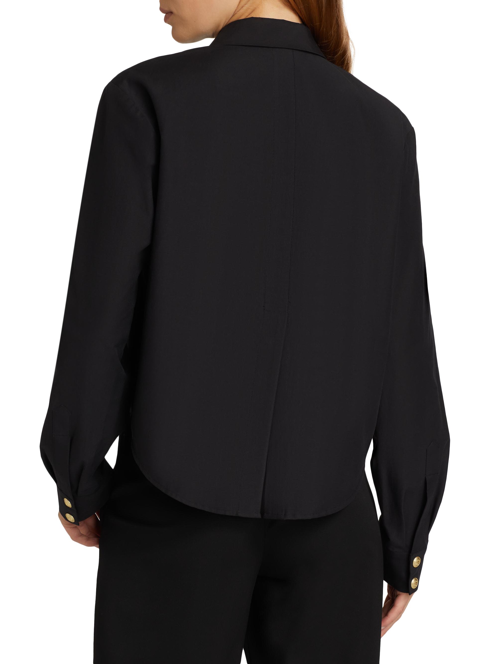 L'AGENCE Women's Cosette Crop High-Low Shirt - Black Gold | Thumbnail 5