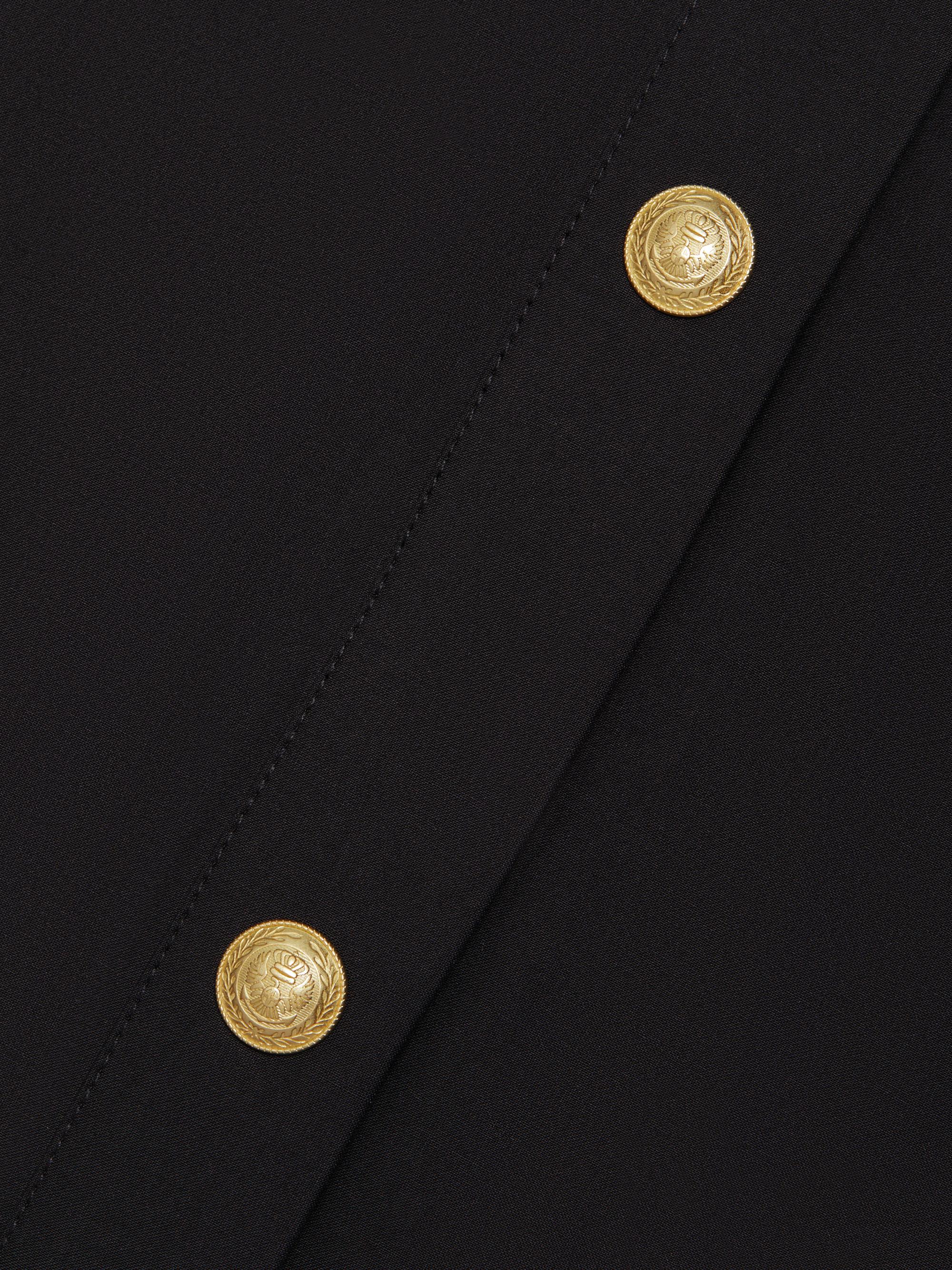 L'AGENCE Women's Cosette Crop High-Low Shirt - Black Gold | Thumbnail 7
