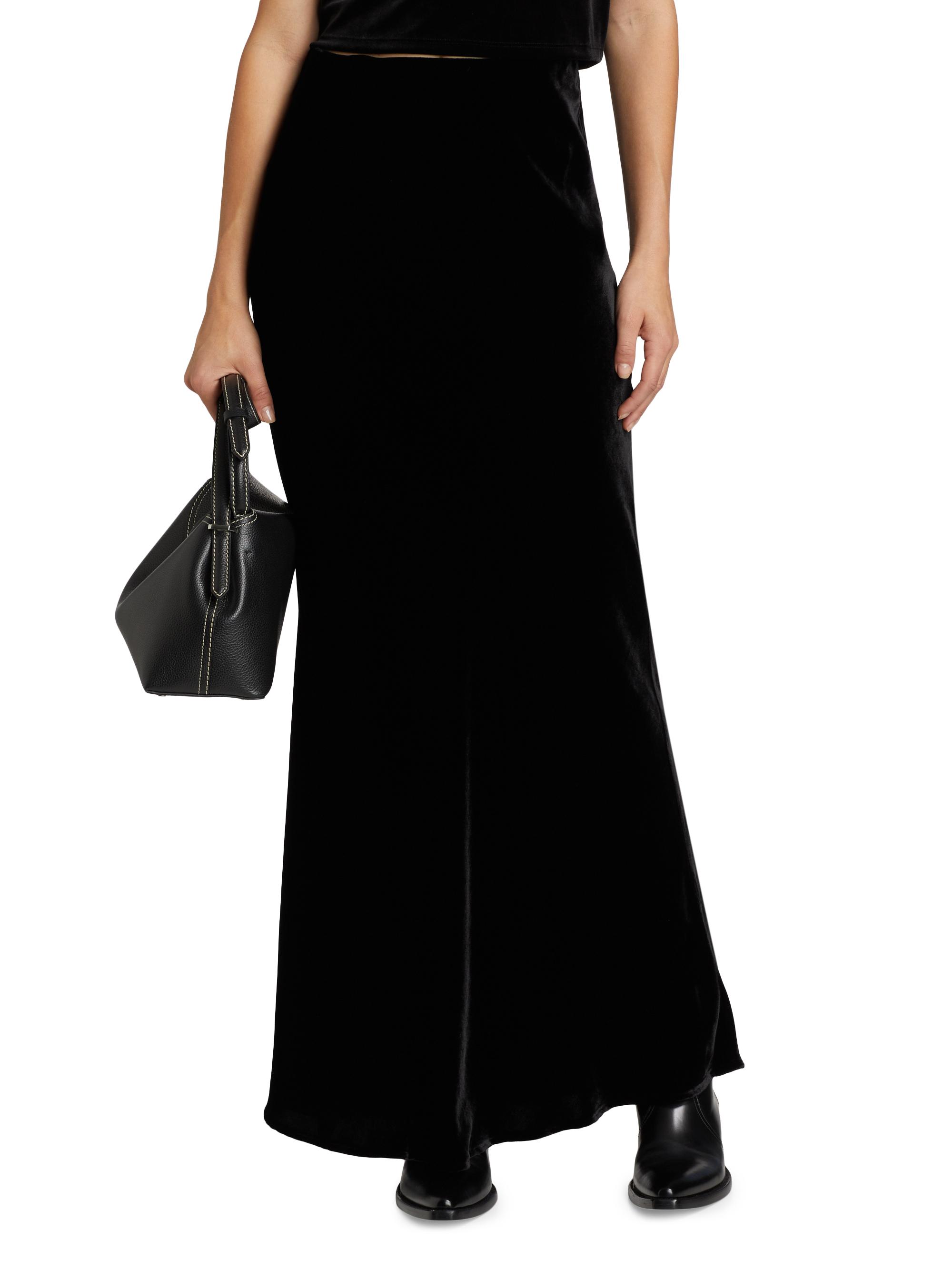 L'AGENCE Zeta Velvet Maxi Skirt | Saks Fifth Avenue