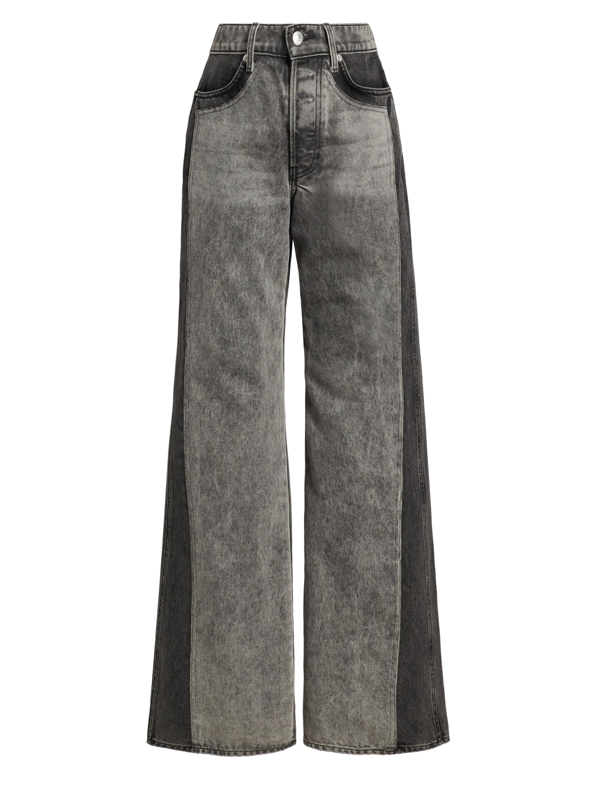 Veronica Beard Women's Taylor Denim High-Rise Wide-Leg Jeans - Volcanic Stone Color Block